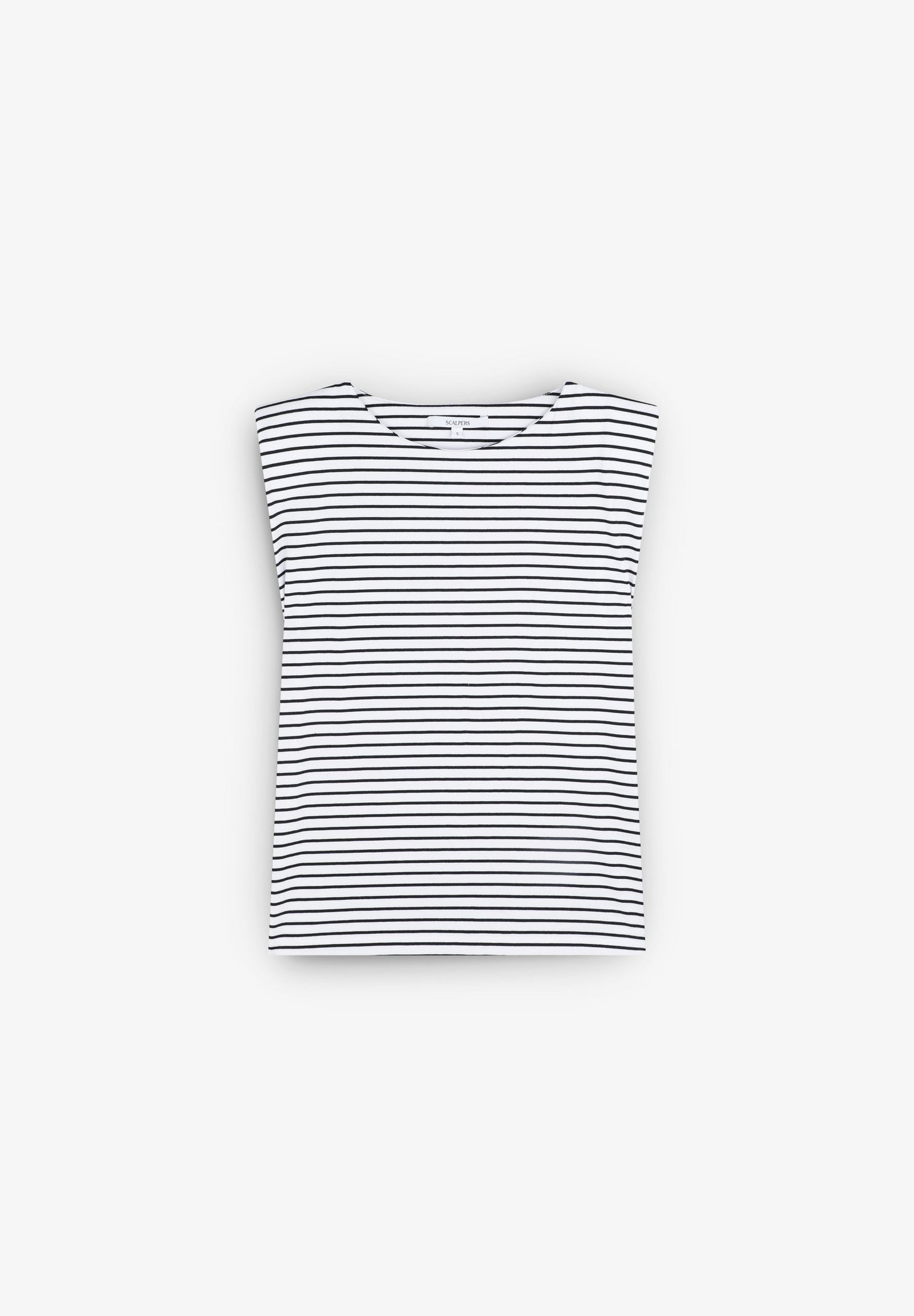 STRIPED T-SHIRT WITH SHOULDER PADS