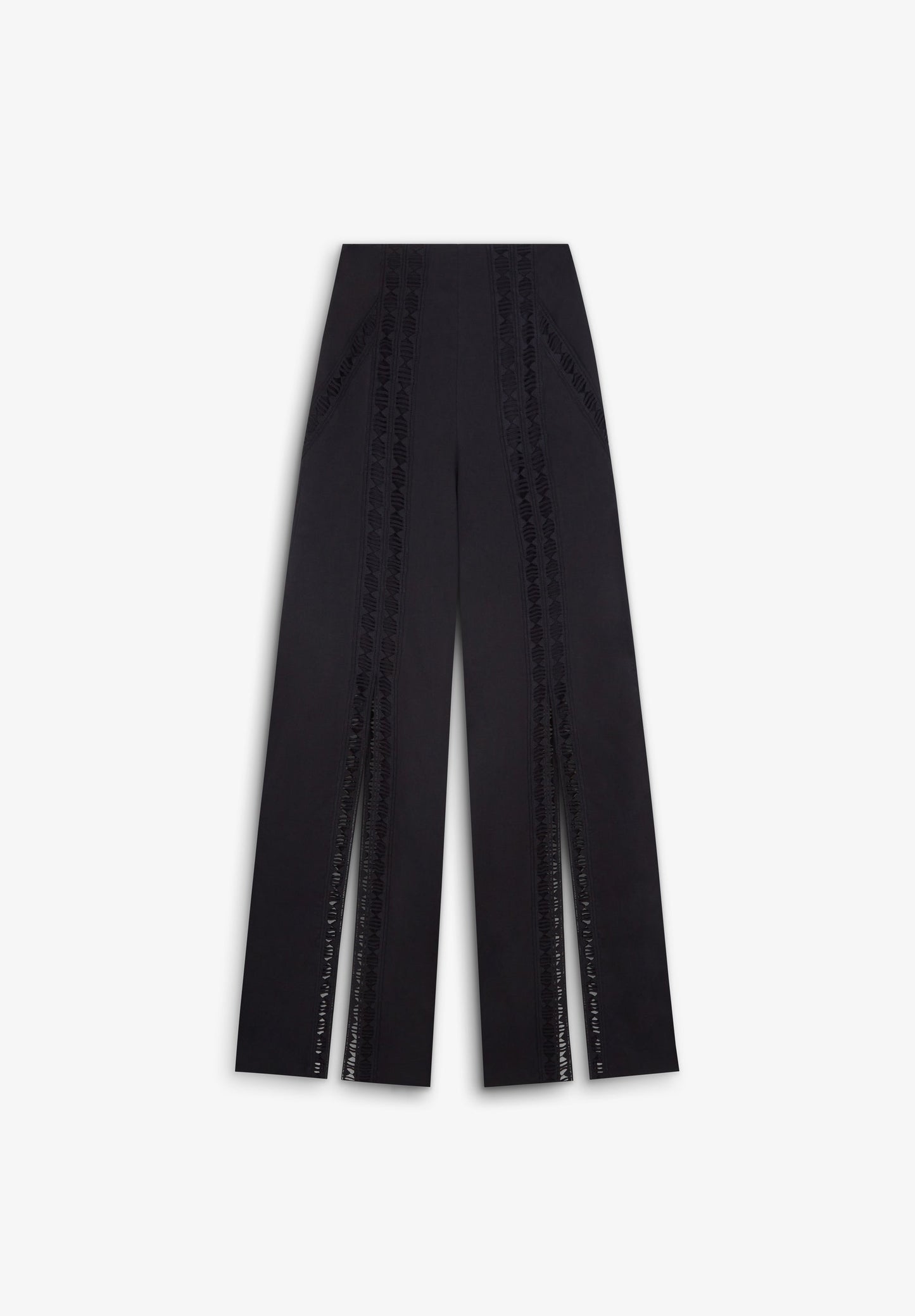 HOSE MIT SCHLITZEN UND STICKEREIEN