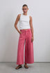 JEANS CULOTTE MET GEWASSEN EFFECT