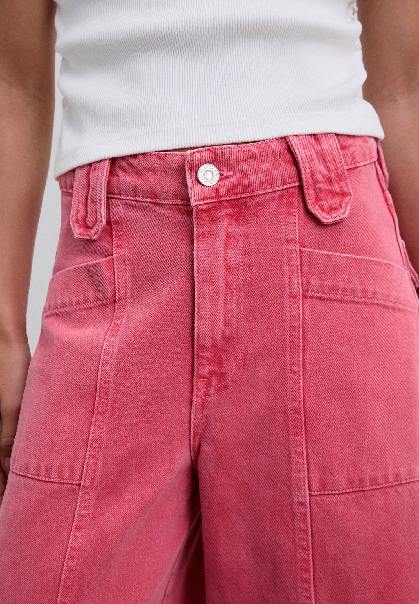 JEANS CULOTTE MET GEWASSEN EFFECT