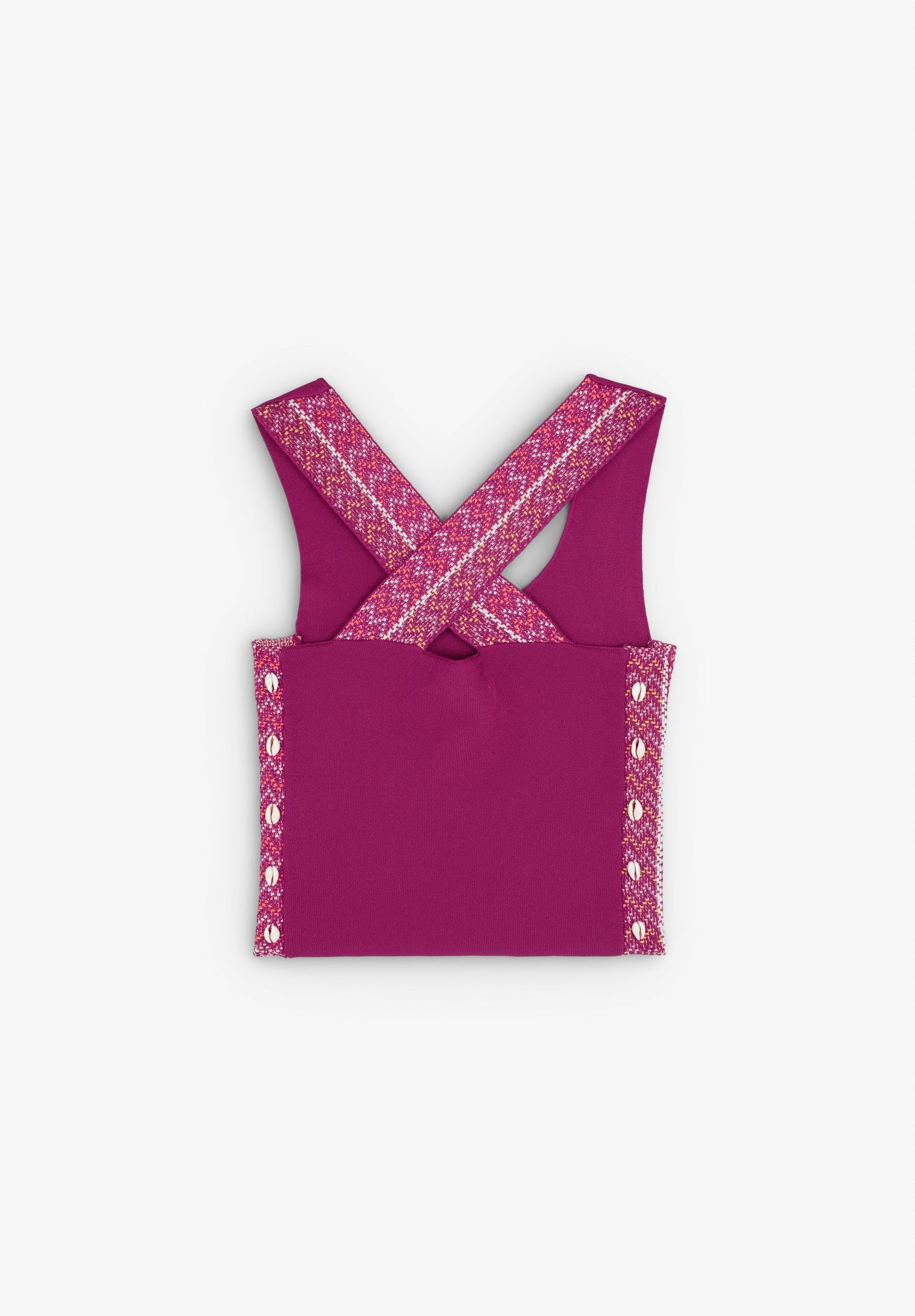 KNIT TOP WITH SHELL DETAILS