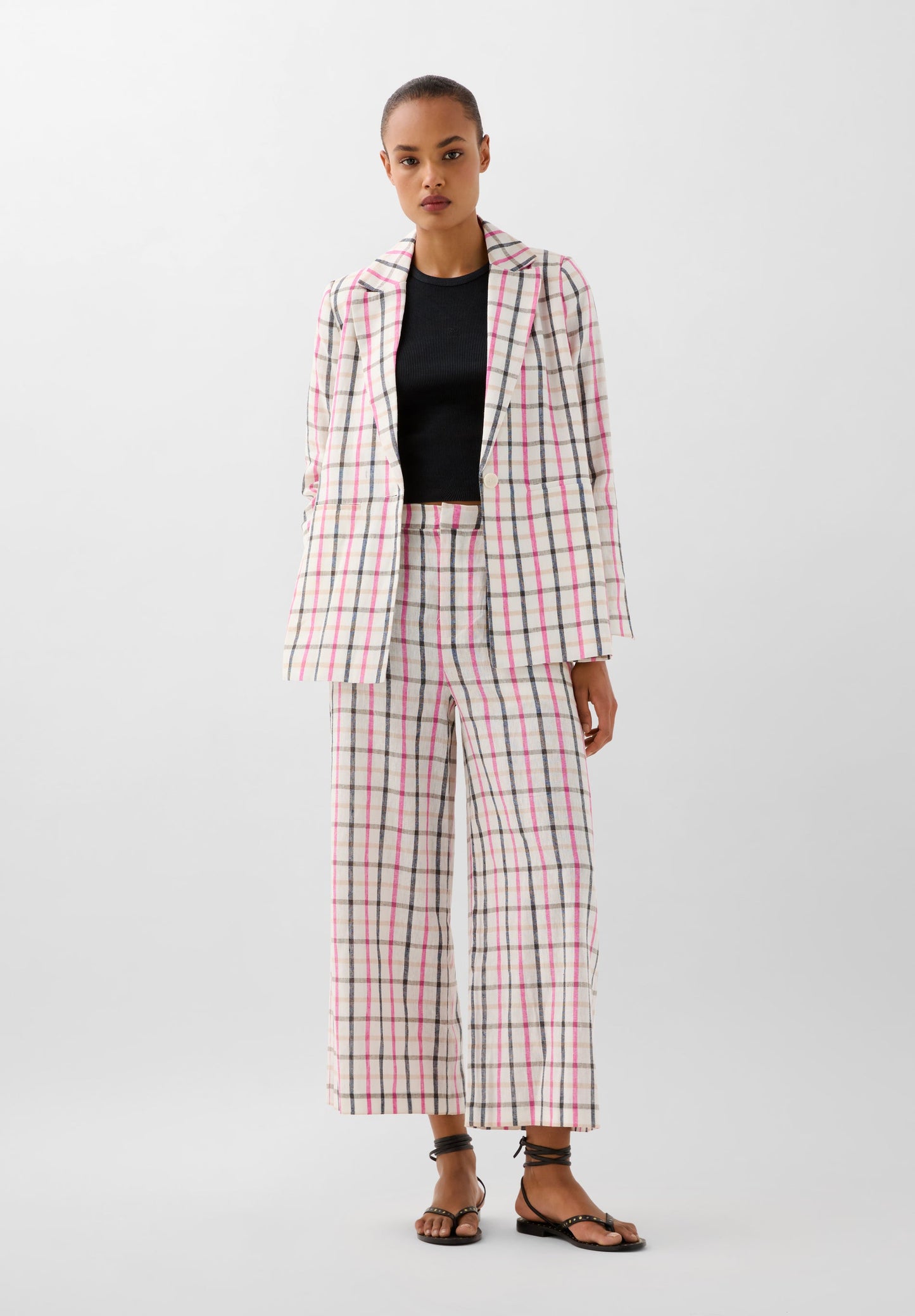 VESTE LIN IMPRIMÉ VICHY