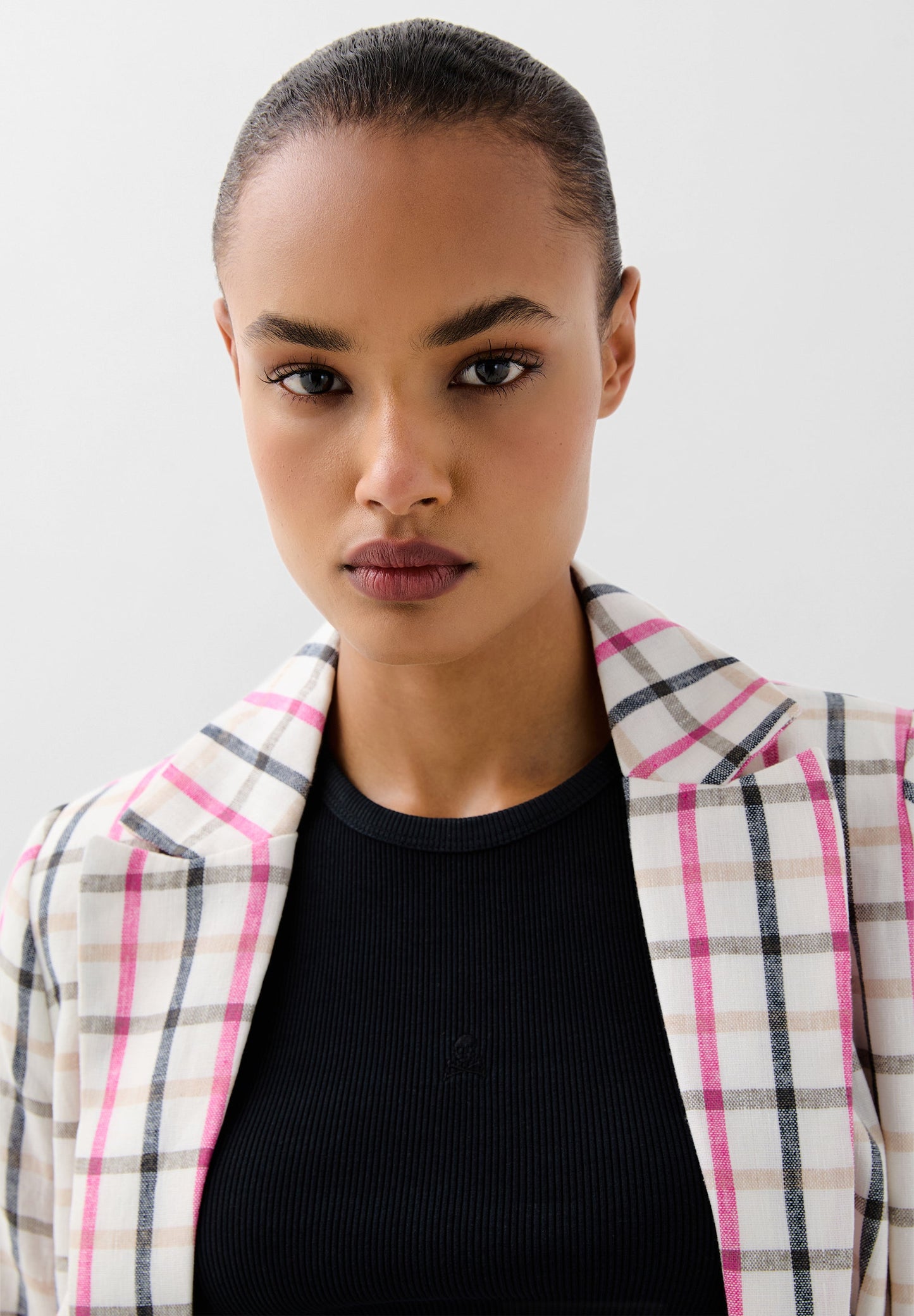 VESTE LIN IMPRIMÉ VICHY