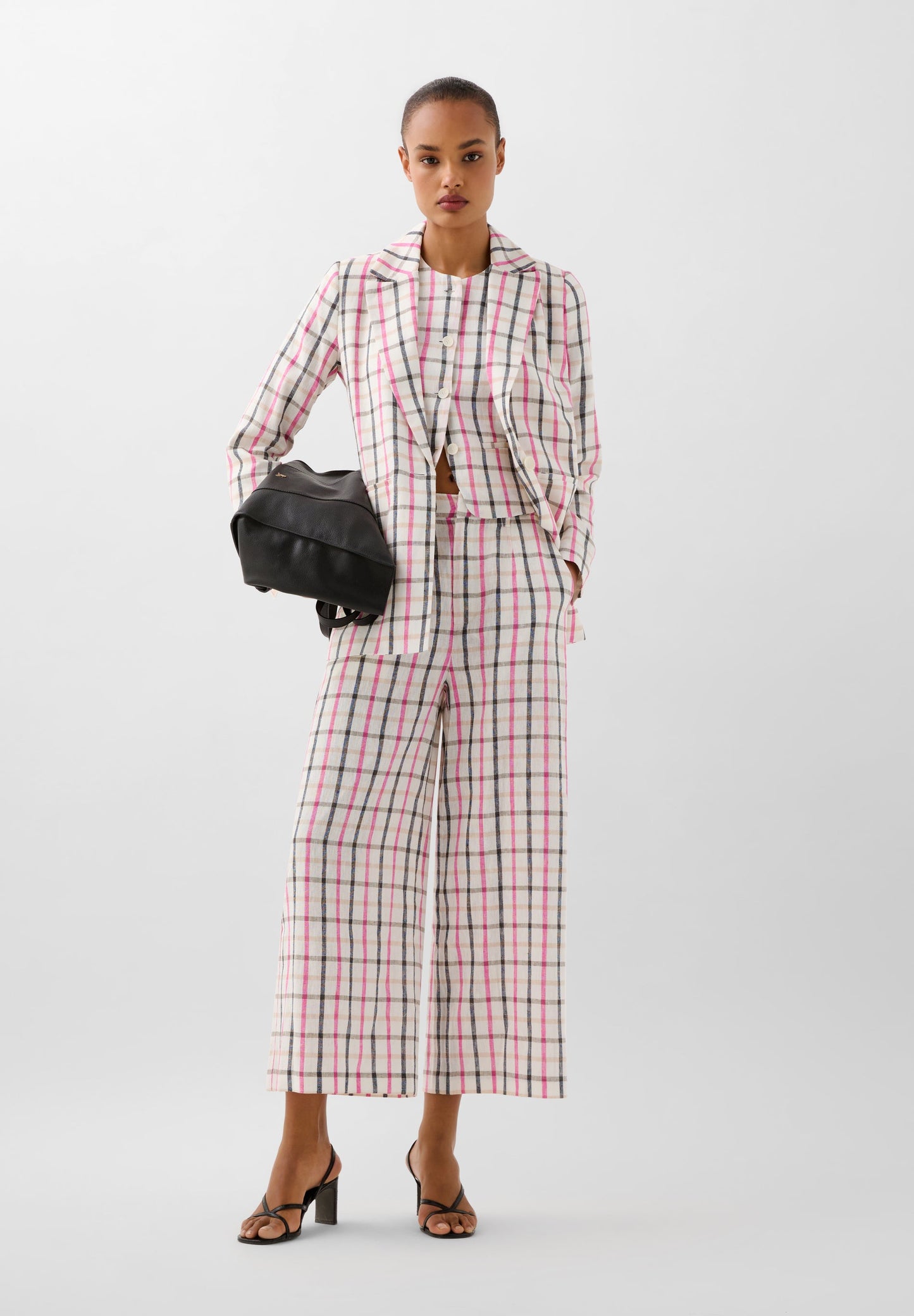 VESTE LIN IMPRIMÉ VICHY