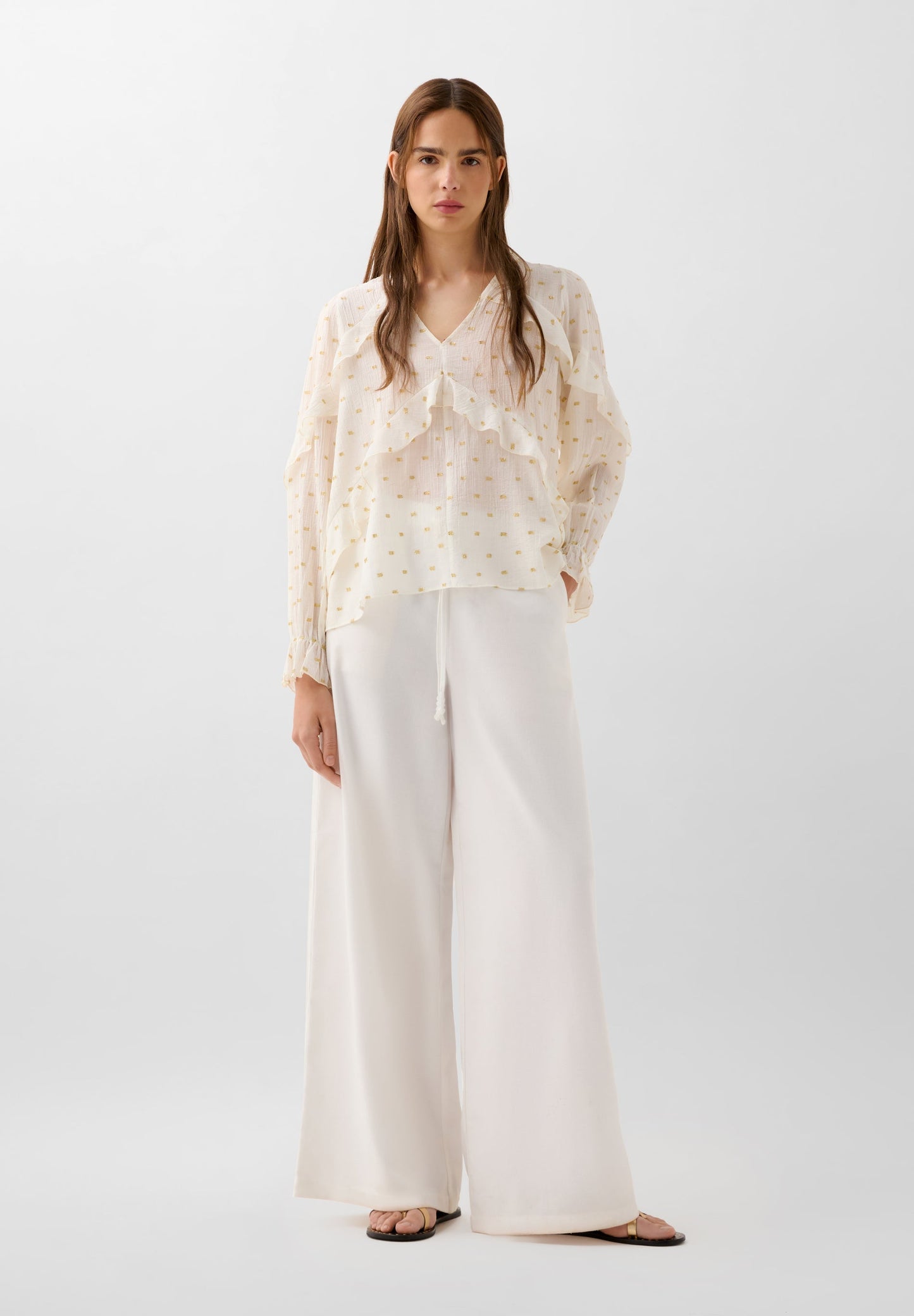 BLUSE VOLANTS LUREX-DETAIL