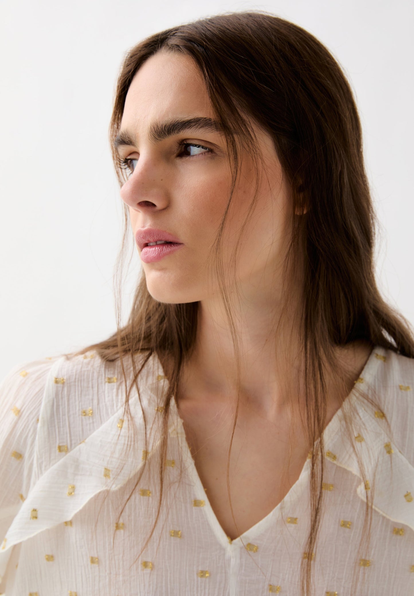 BLUSE VOLANTS LUREX-DETAIL