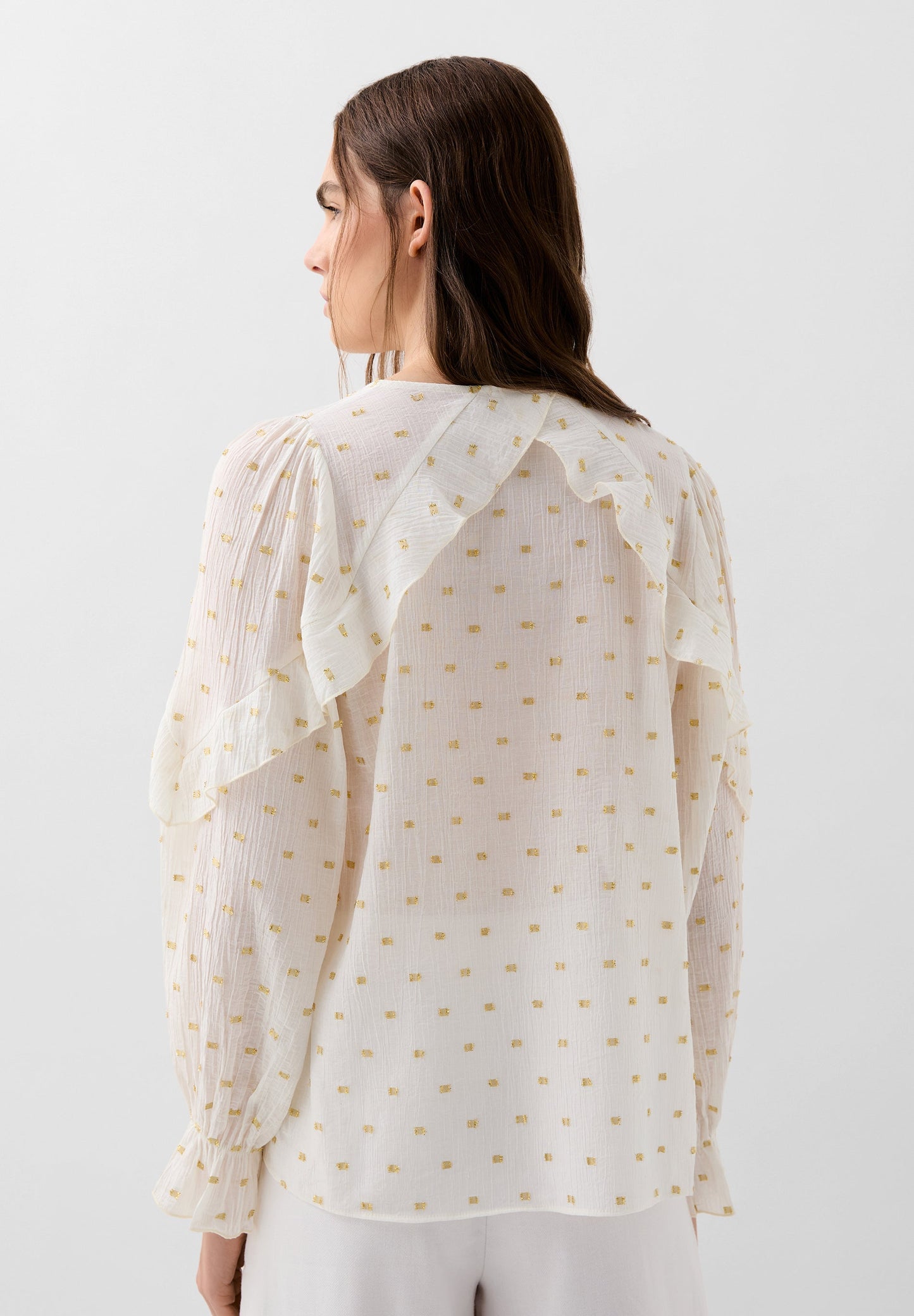 BLUSE VOLANTS LUREX-DETAIL