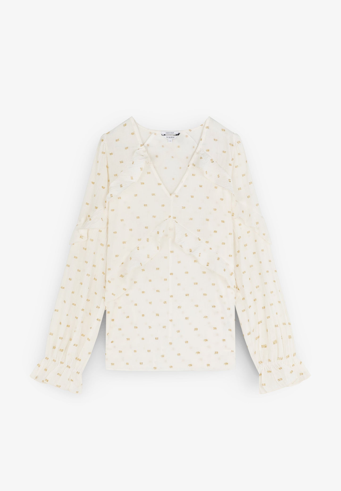 BLUSE VOLANTS LUREX-DETAIL