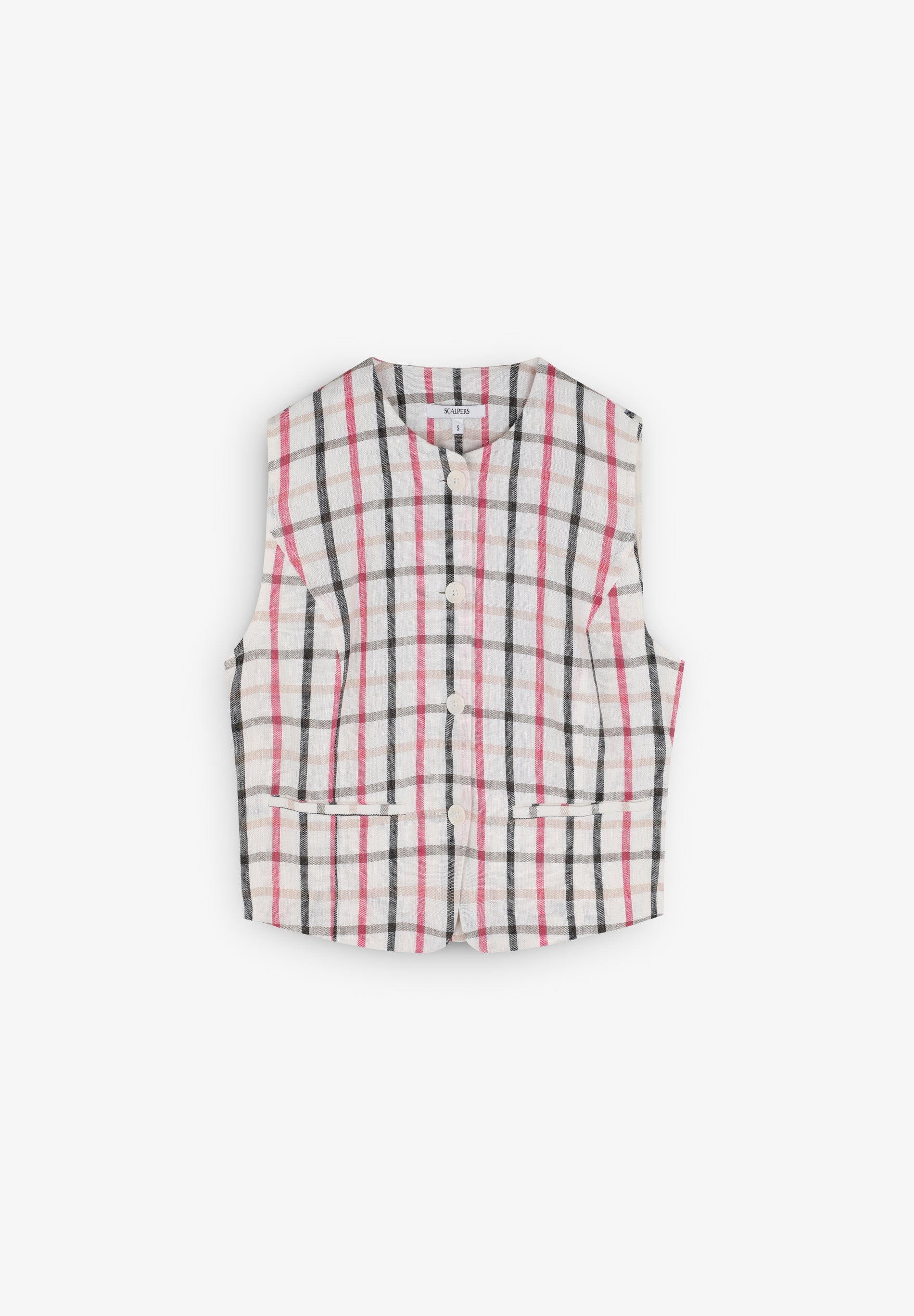 GINGHAM LINEN GILET