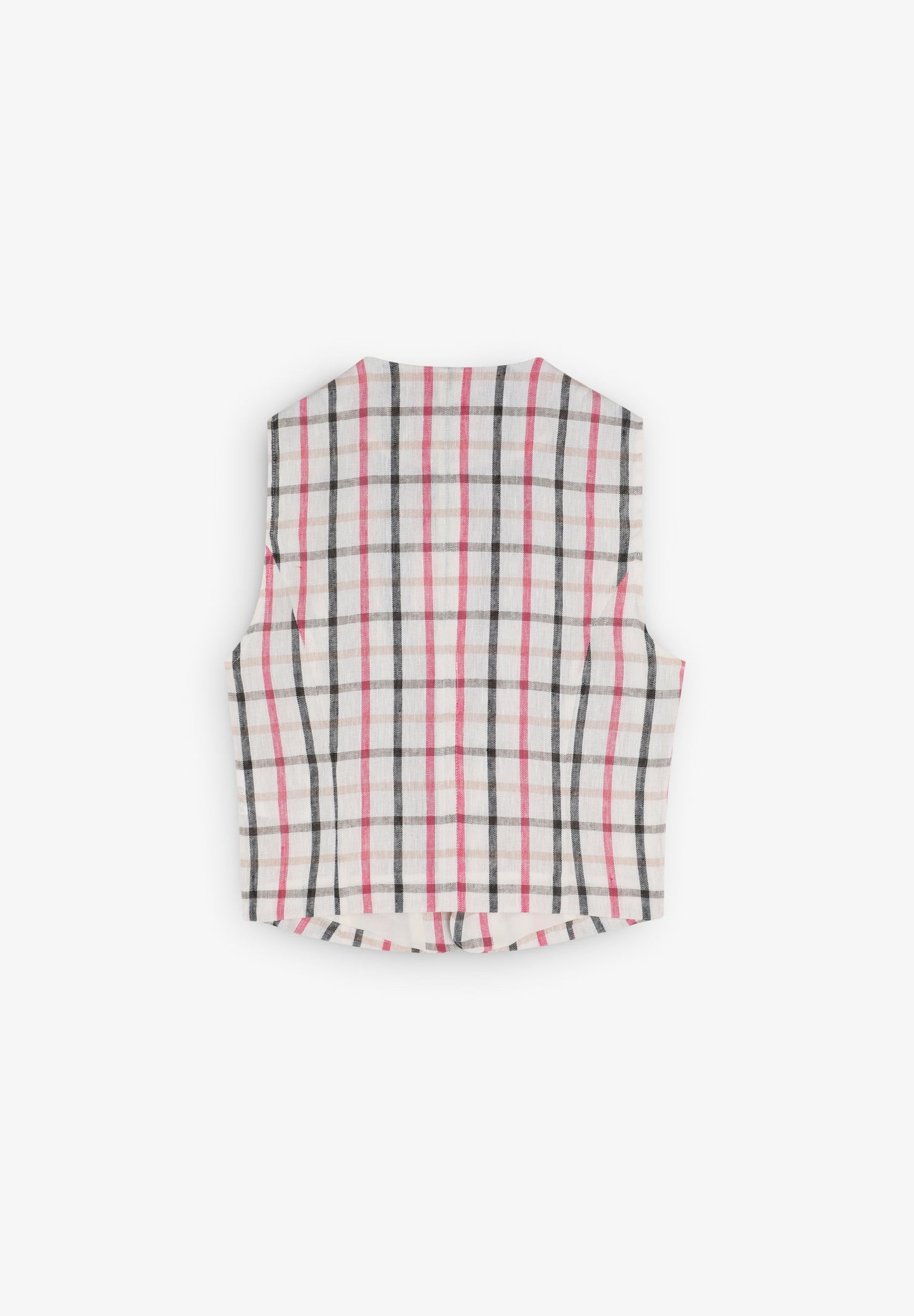 GINGHAM LINEN GILET