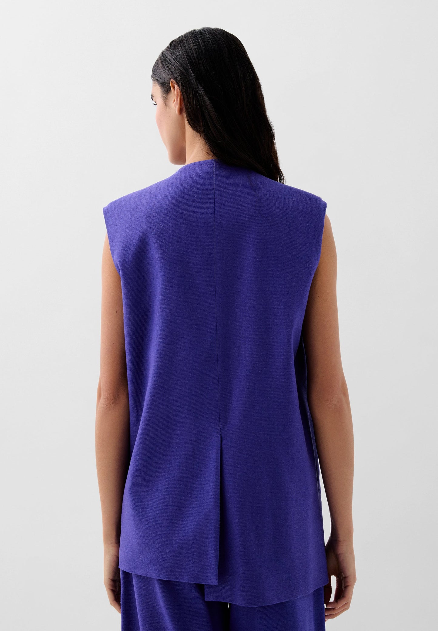 DOUBLE-BREASTED LINEN WAISTCOAT