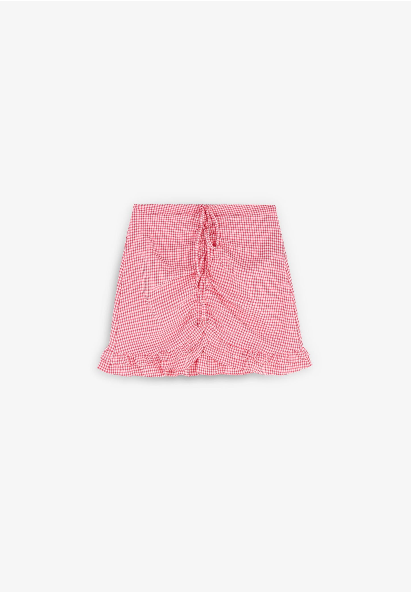 GATHERED GINGHAM SKIRT