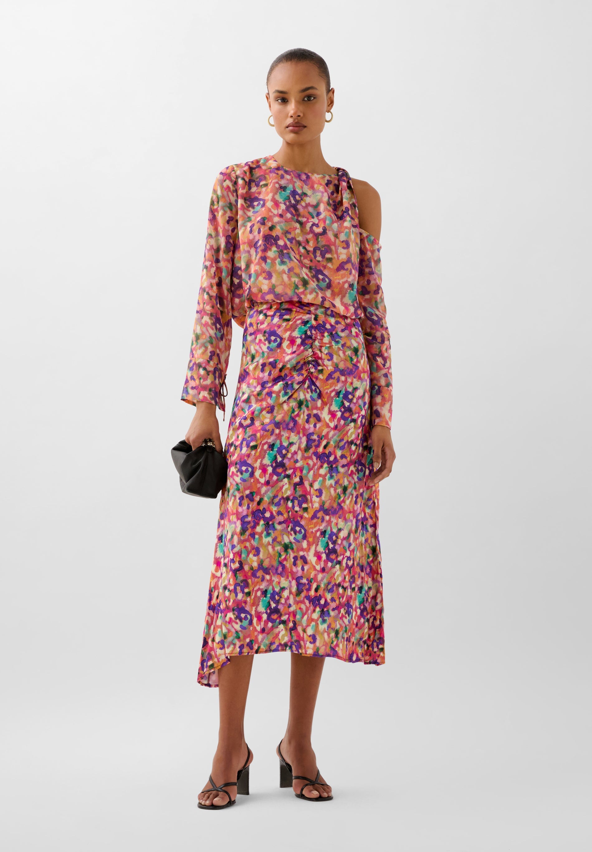 PRINTED GATHERED SKIRT