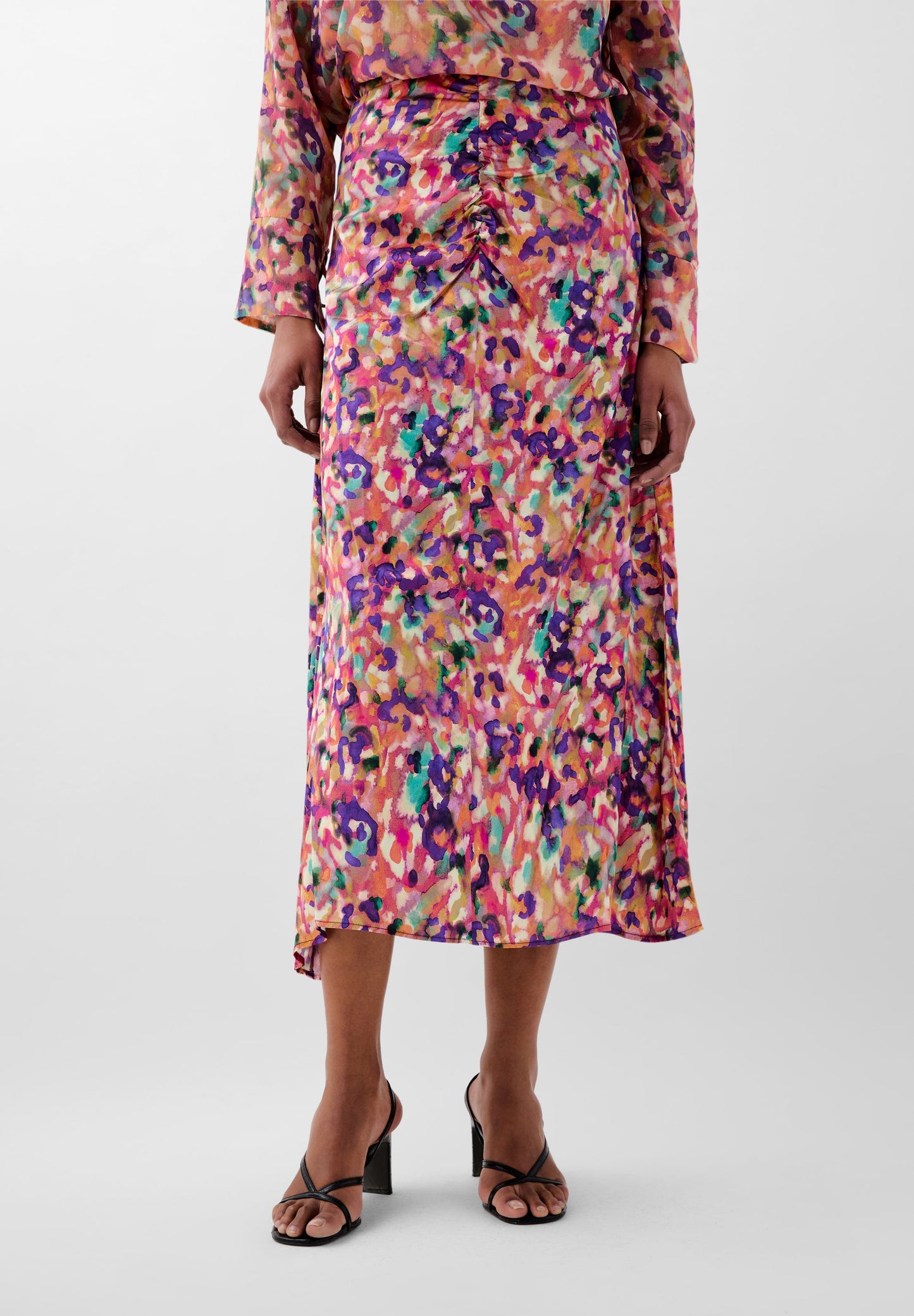 PRINTED GATHERED SKIRT
