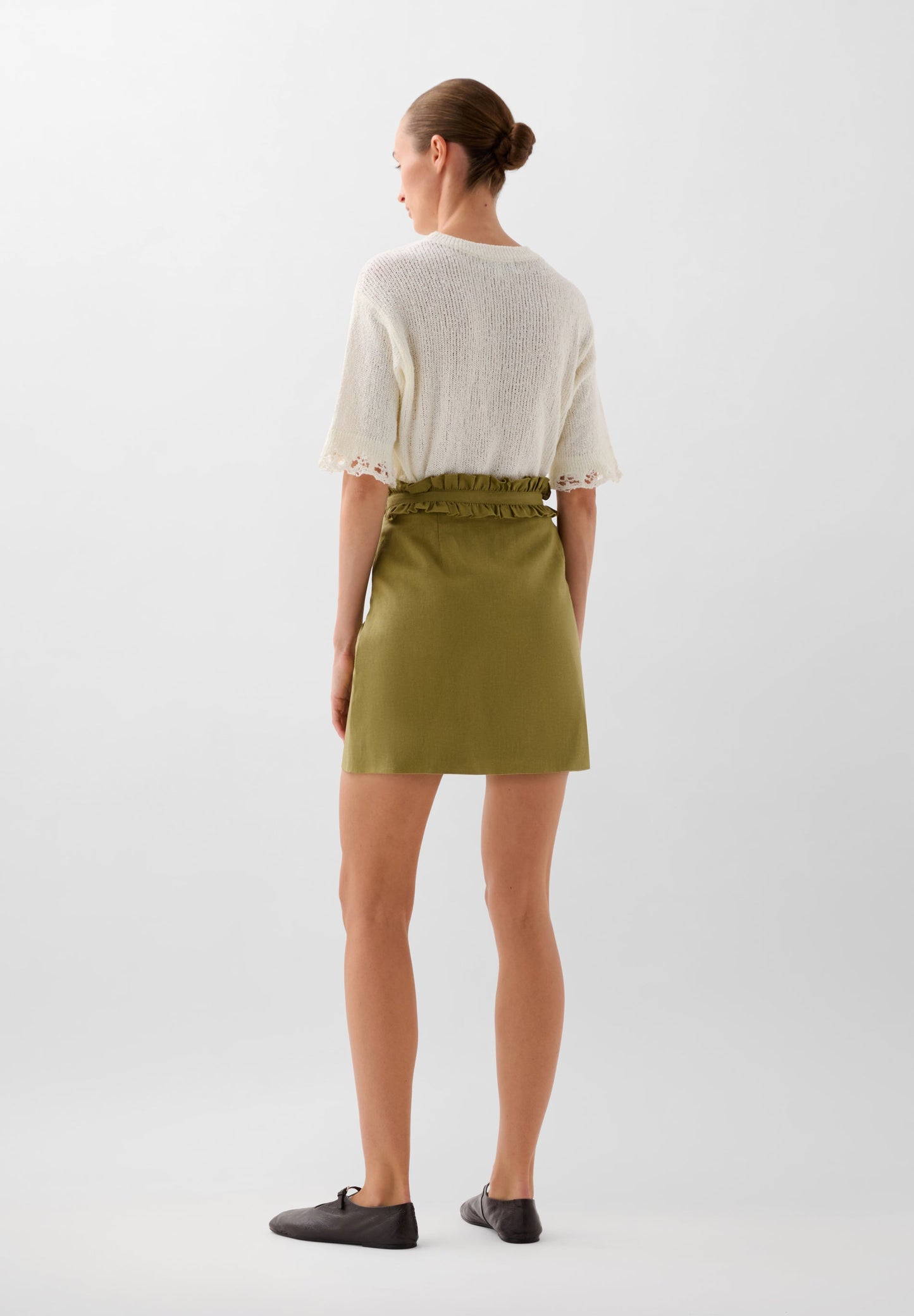 LINEN SKIRT WITH RUFFLES