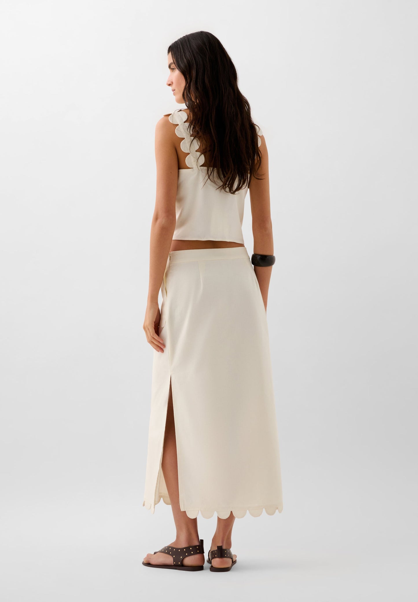 LINEN MIDI SKIRT