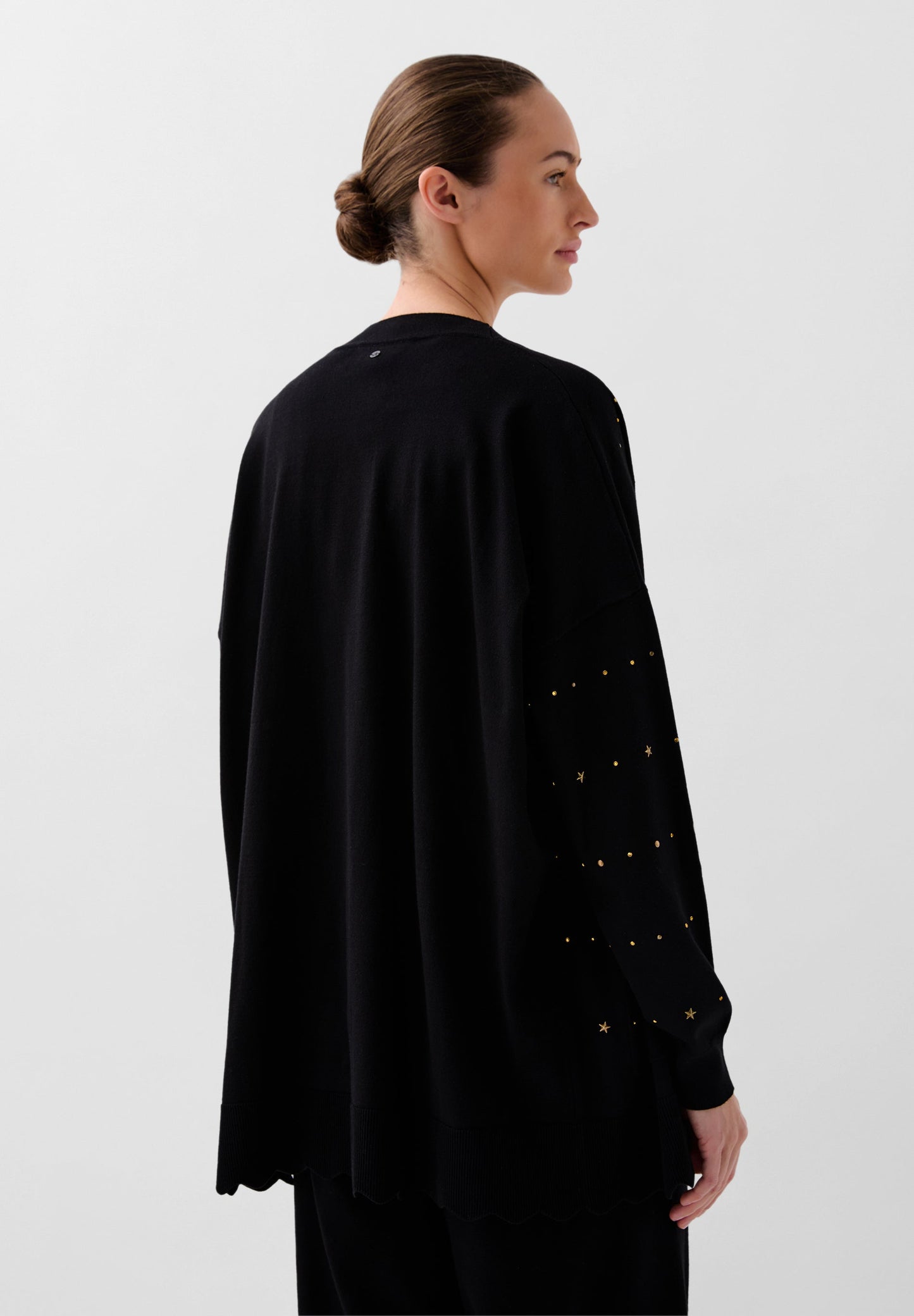 KNIT CARDIGAN WITH RHINESTONE DETAILS