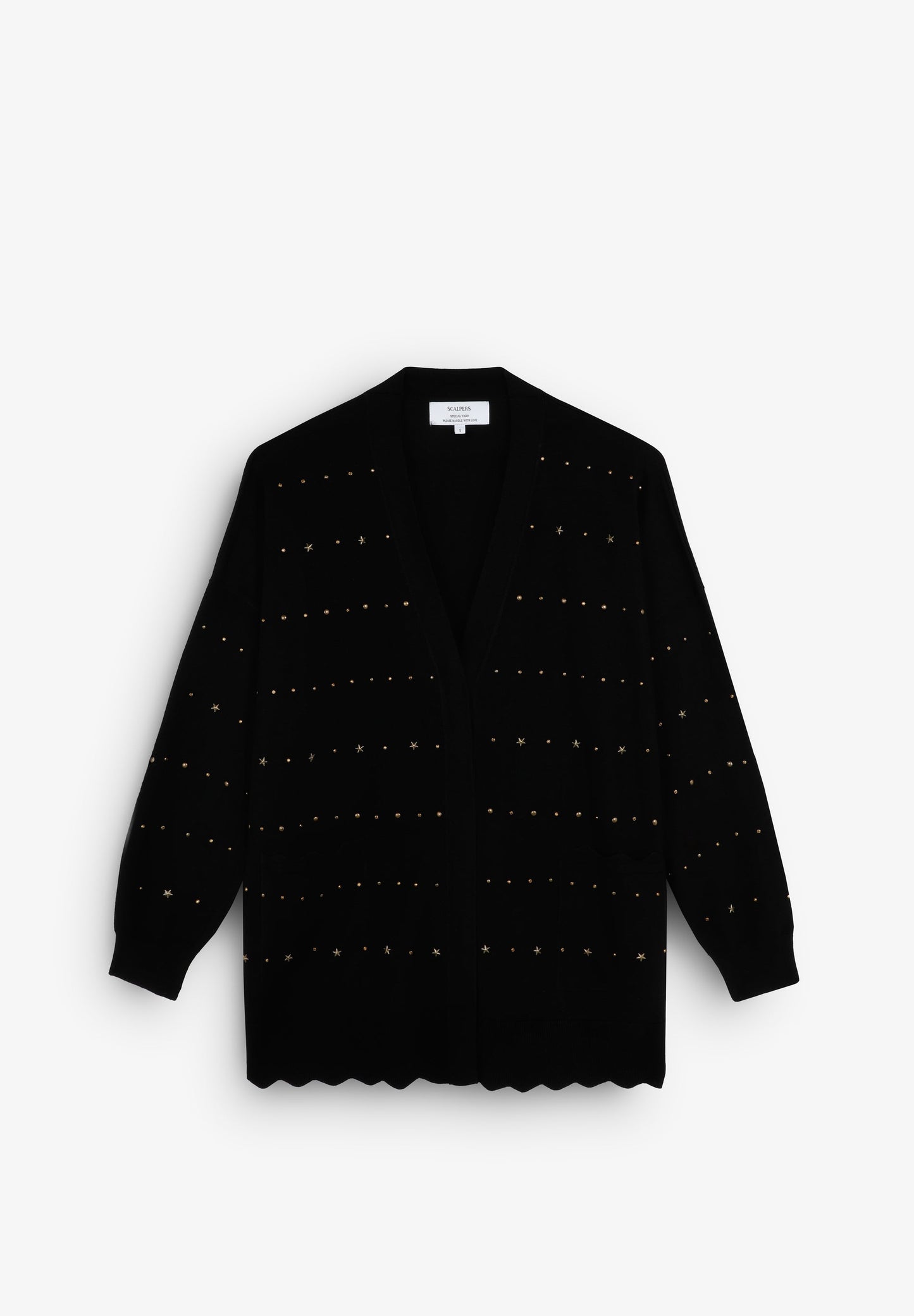 KNIT CARDIGAN WITH RHINESTONE DETAILS
