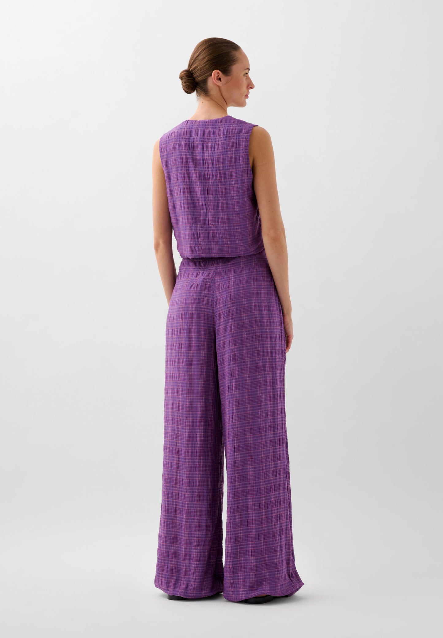 PANTALON À RAYURES FULL LENGTH PINCES