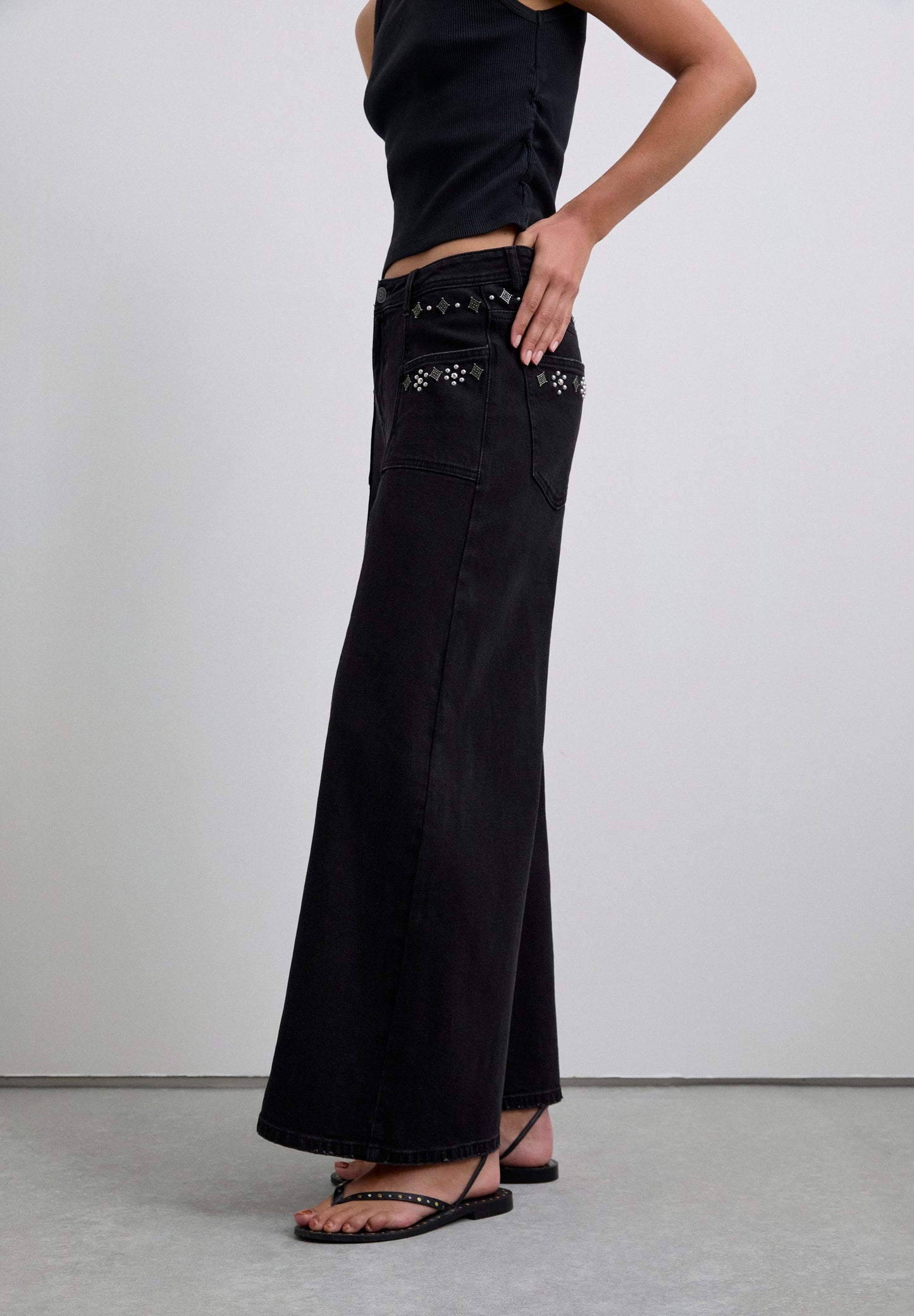 SCCULOTTE STUDS DENIM PANT