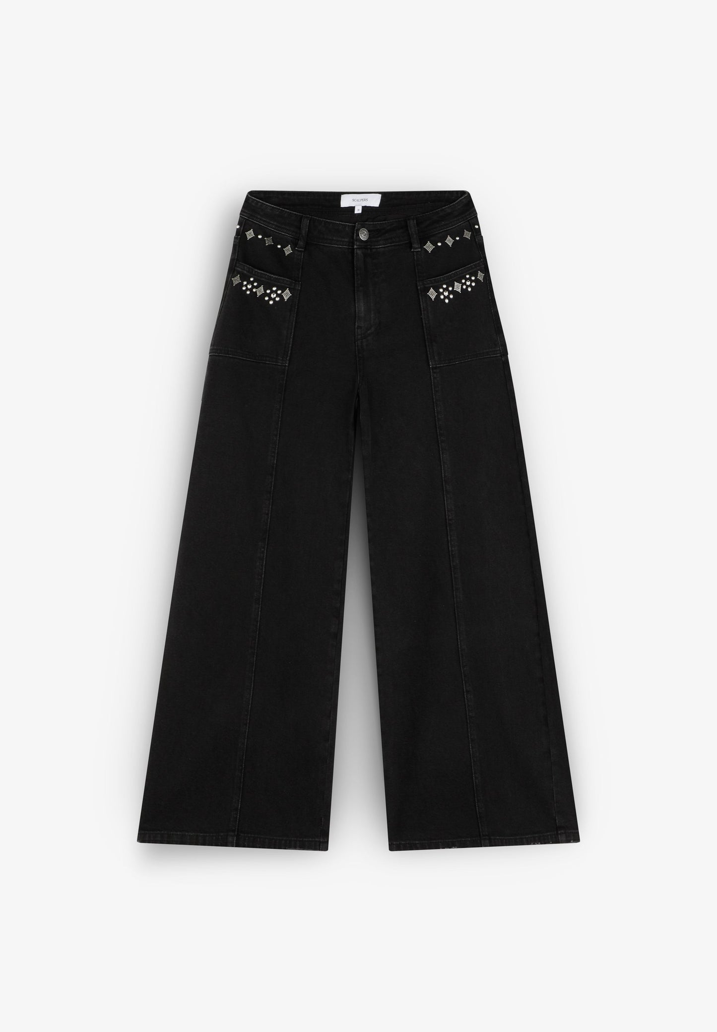 SC CULOTTE DENIM TROUSERS WITH STUDS