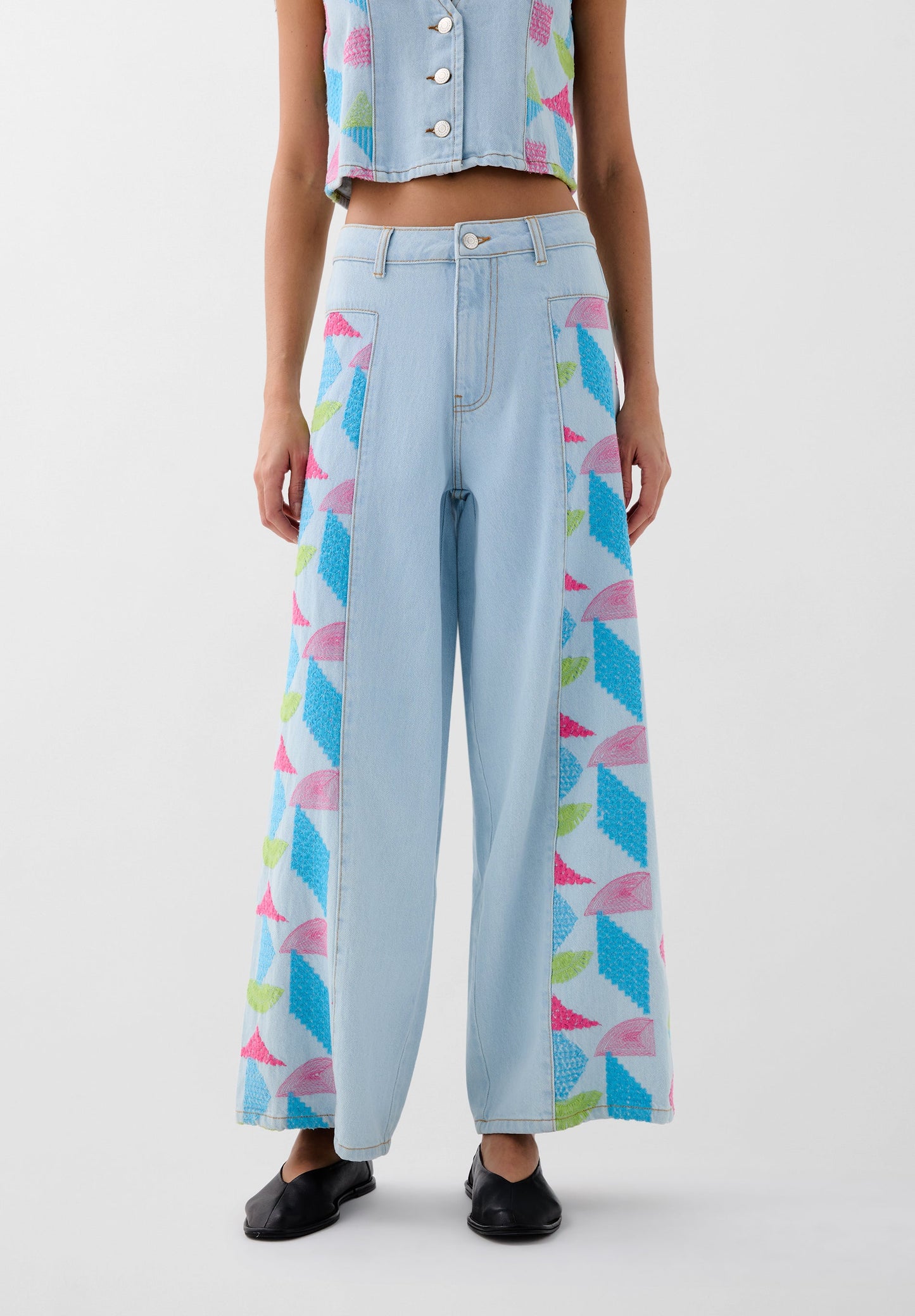 JEAN JUPE-CULOTTE BRODÉ