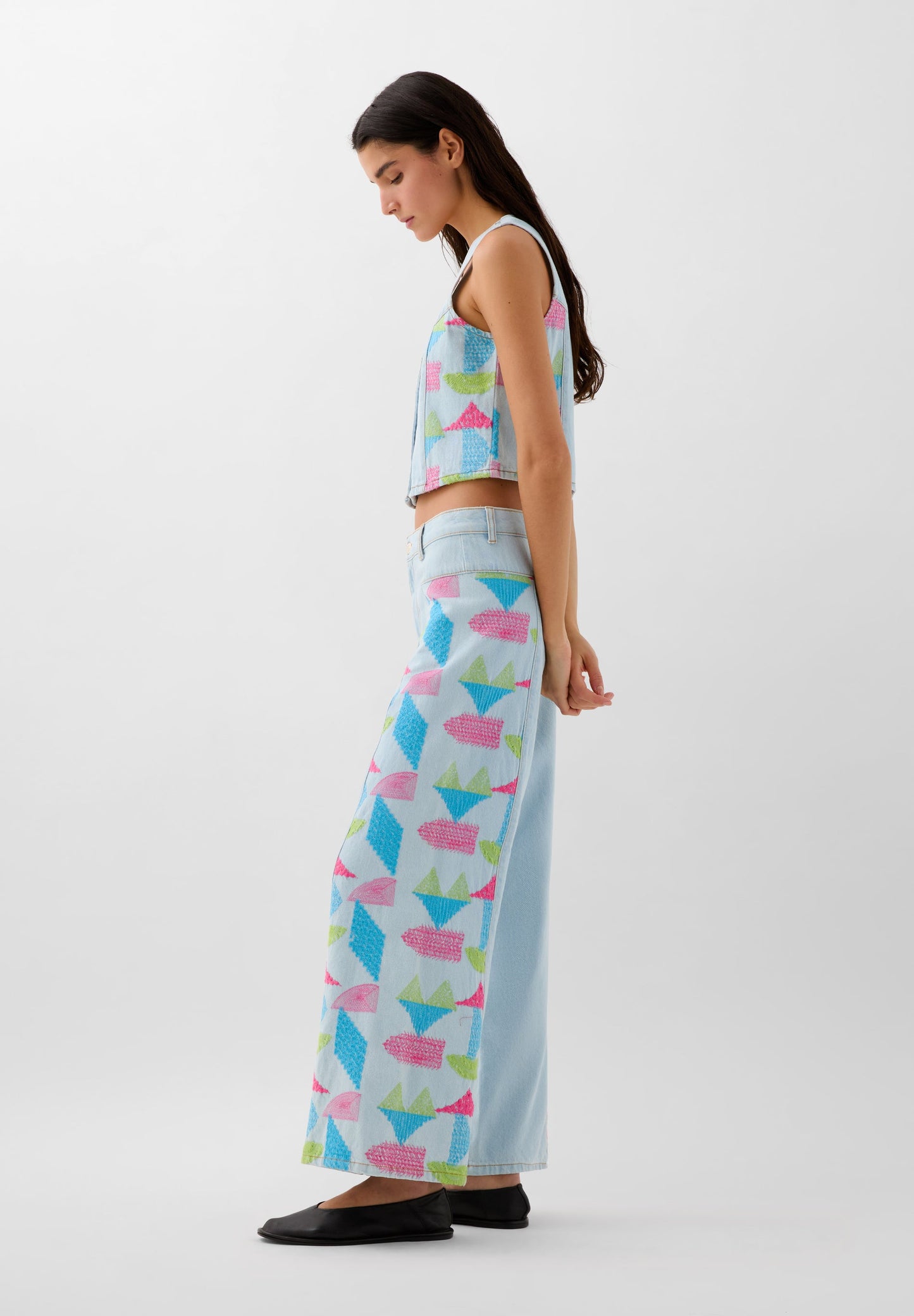JEAN JUPE-CULOTTE BRODÉ