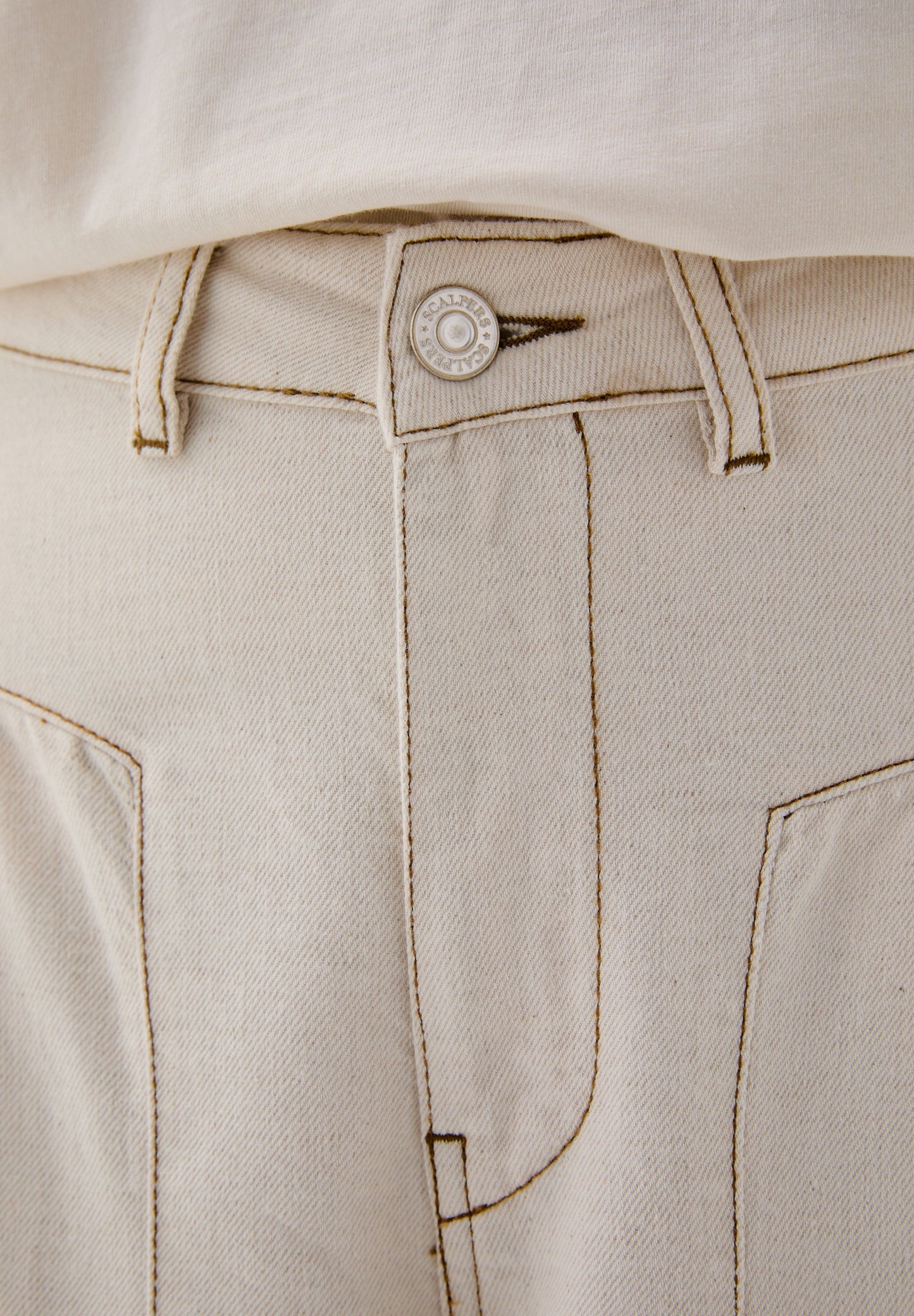 DENIM TROUSERS WITH SEAMS