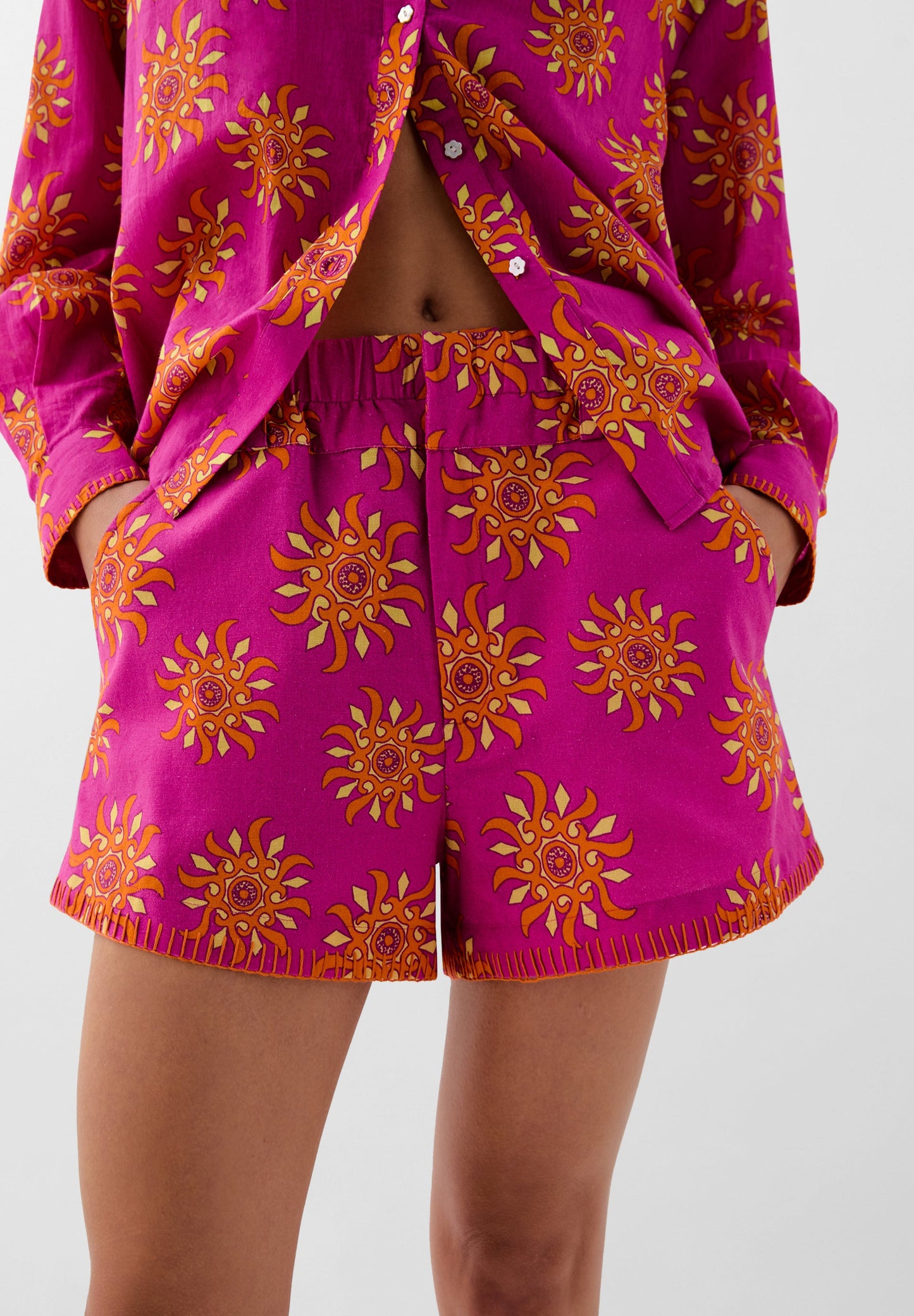 PRINTED COTTON SHORTS