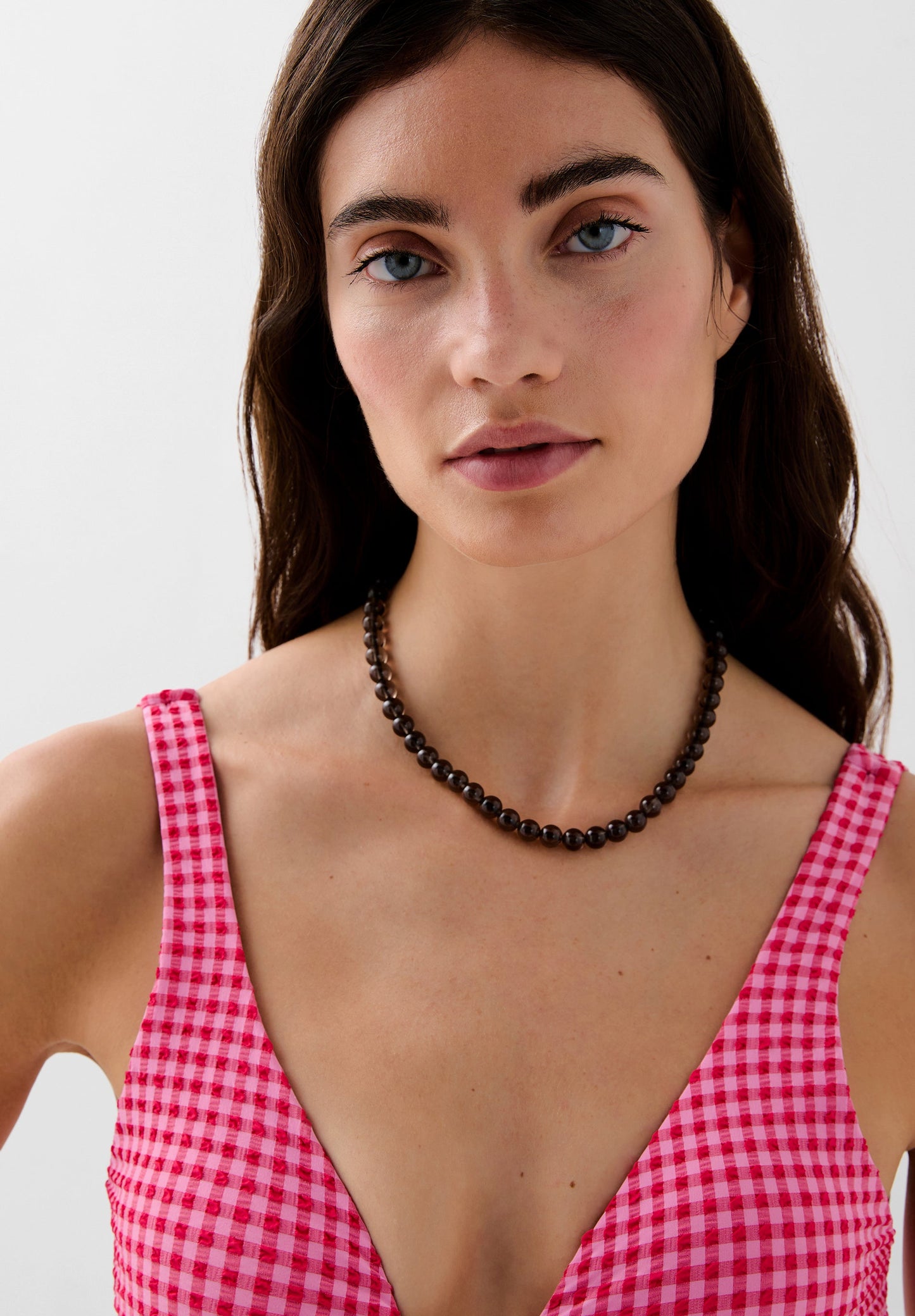 GINGHAM TRIKINI WITH CUT-OUTS