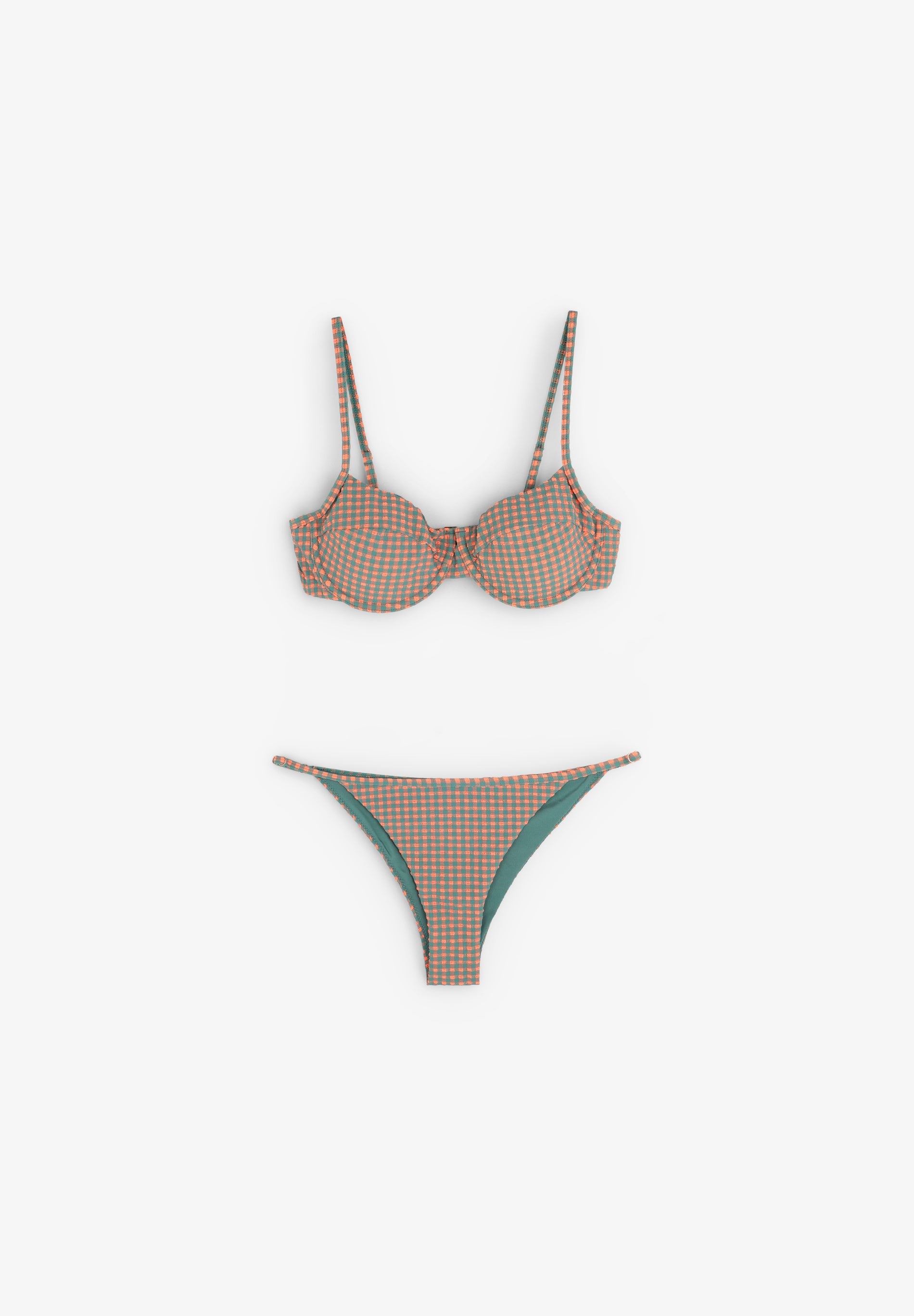 GINGHAM BIKINI TOP WITH UNDERWIRE