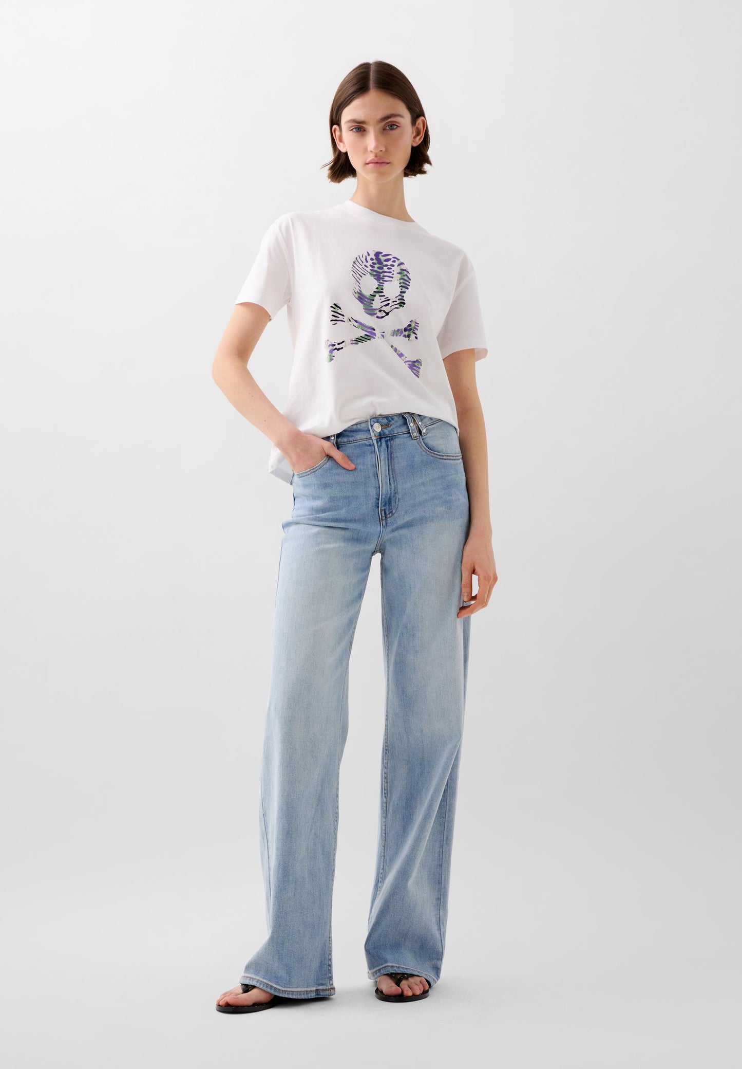 ANIMAL PRINT SKULL T-SHIRT