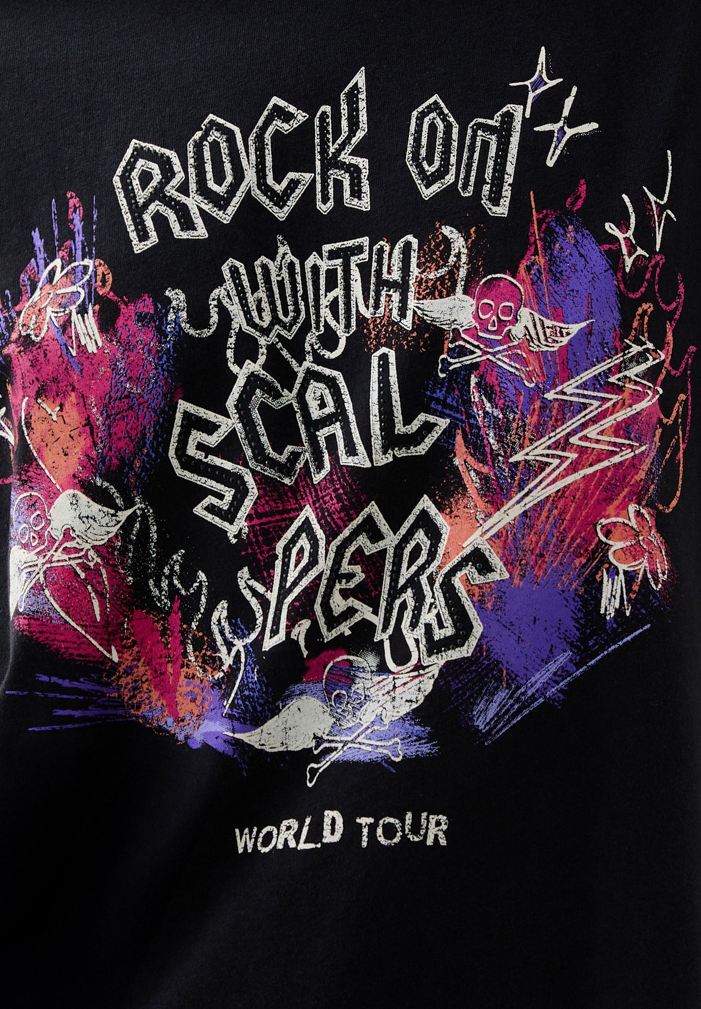 T-SHIRT WITH FRONT ROCK PRINT
