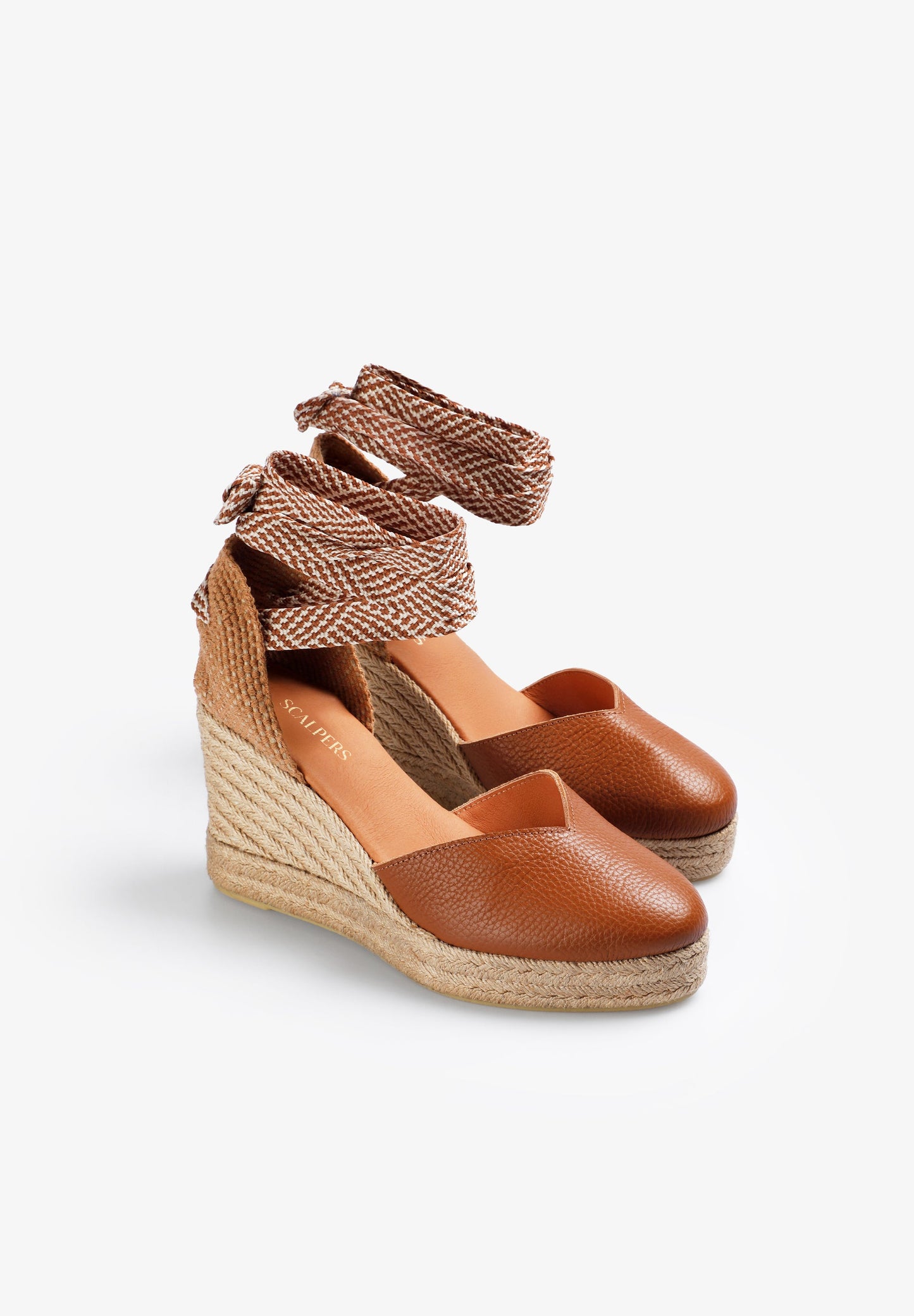 LEATHER WEDGE ESPADRILLES