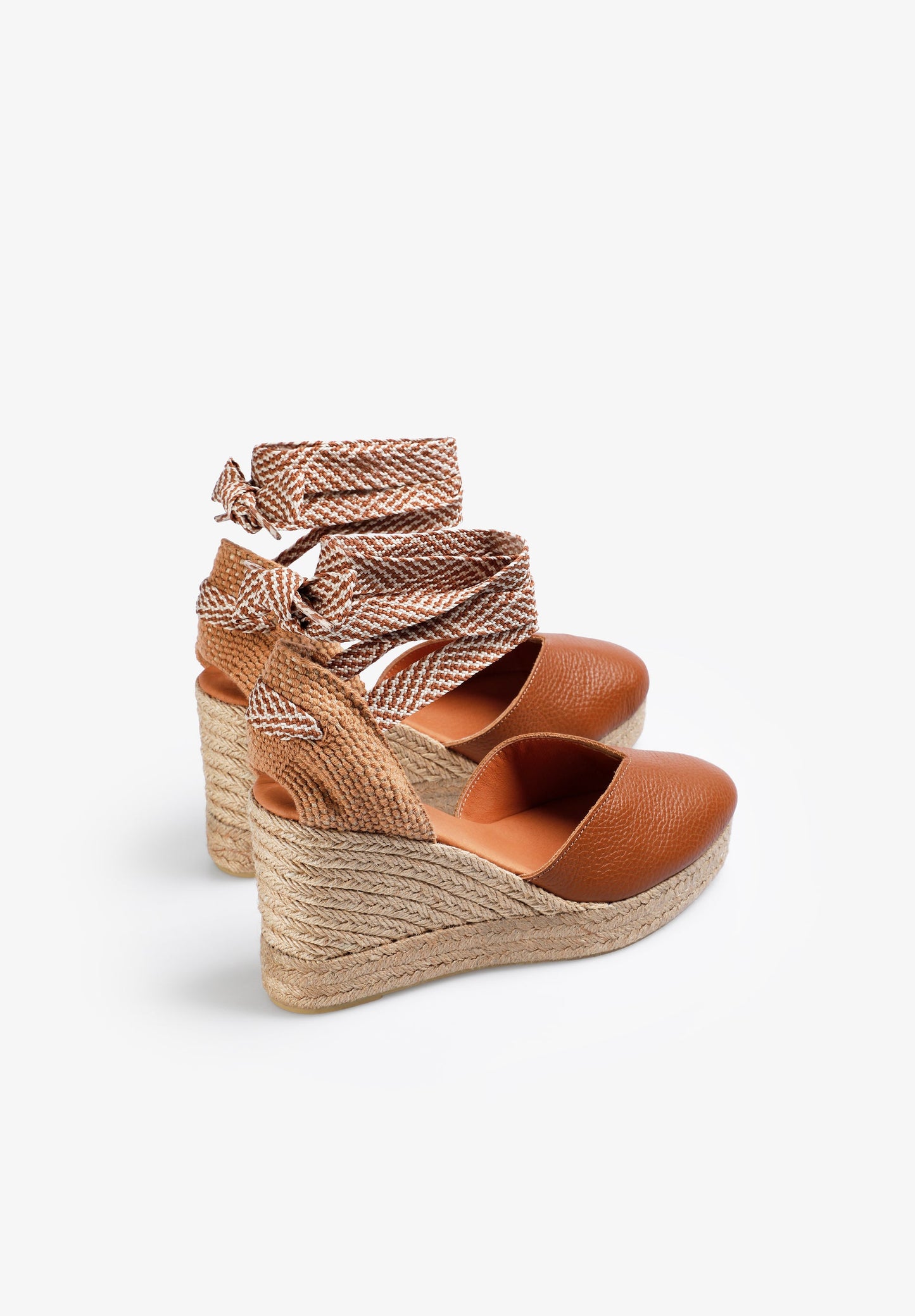 LEATHER WEDGE ESPADRILLES