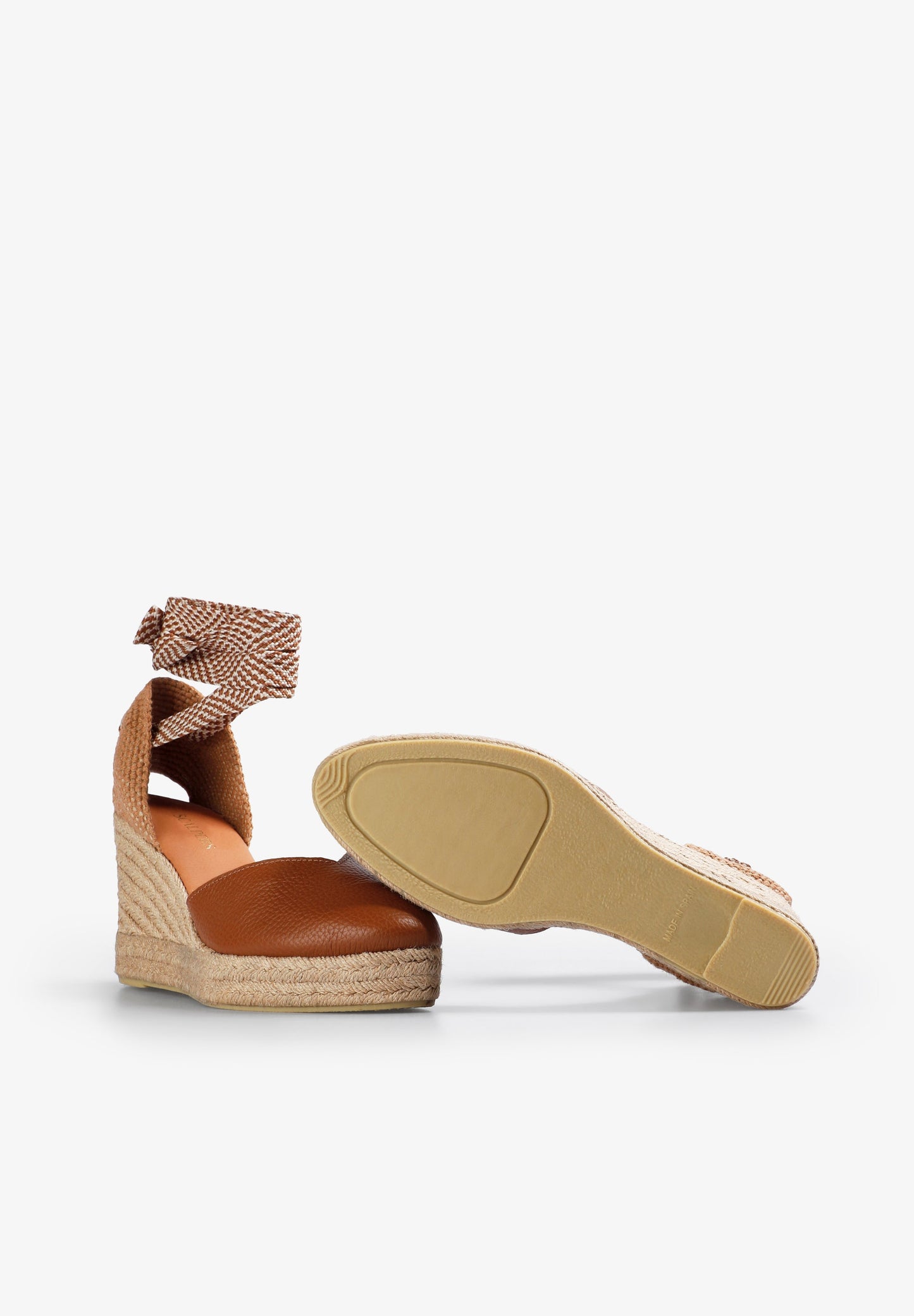 LEATHER WEDGE ESPADRILLES