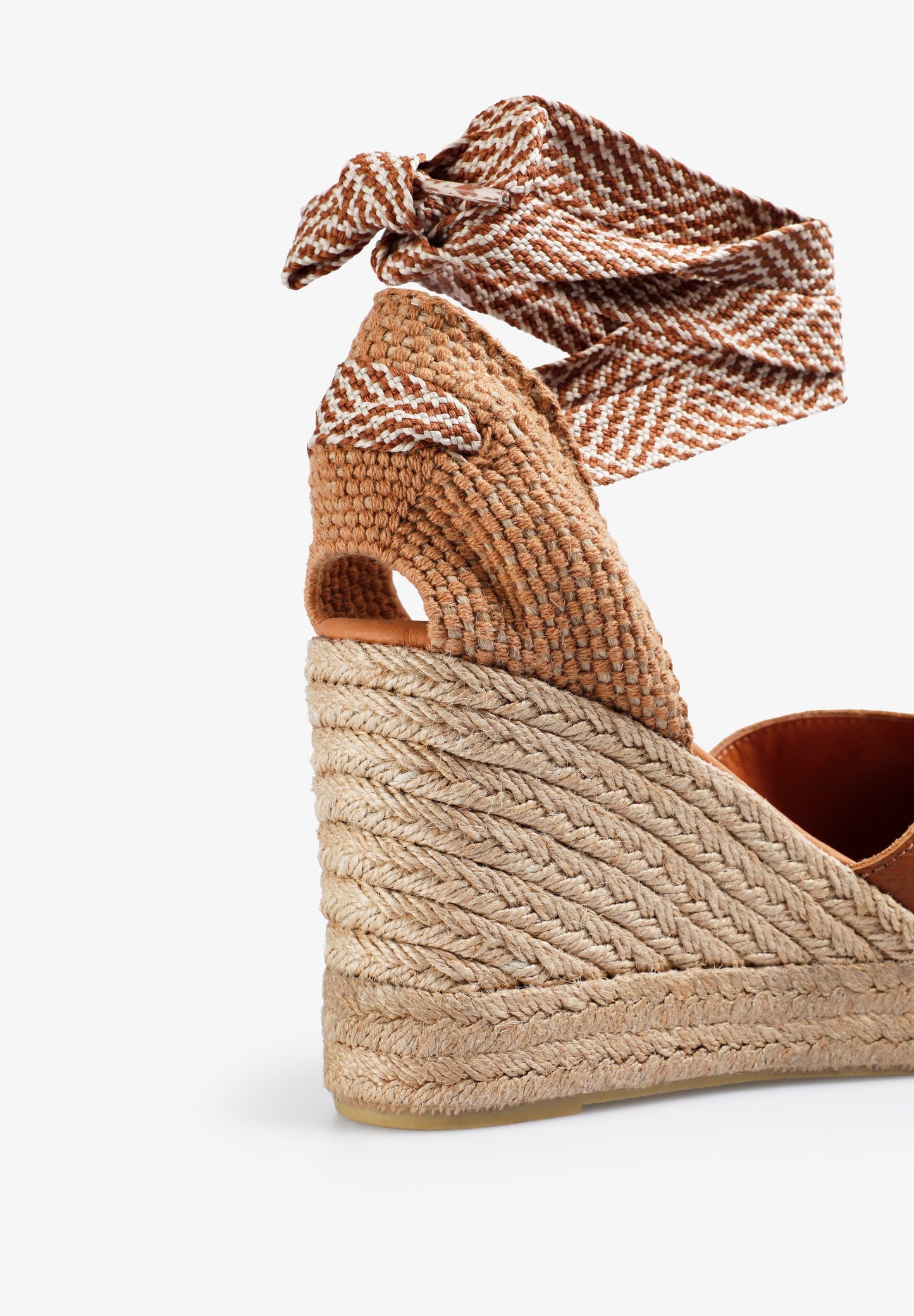 LEATHER WEDGE ESPADRILLES