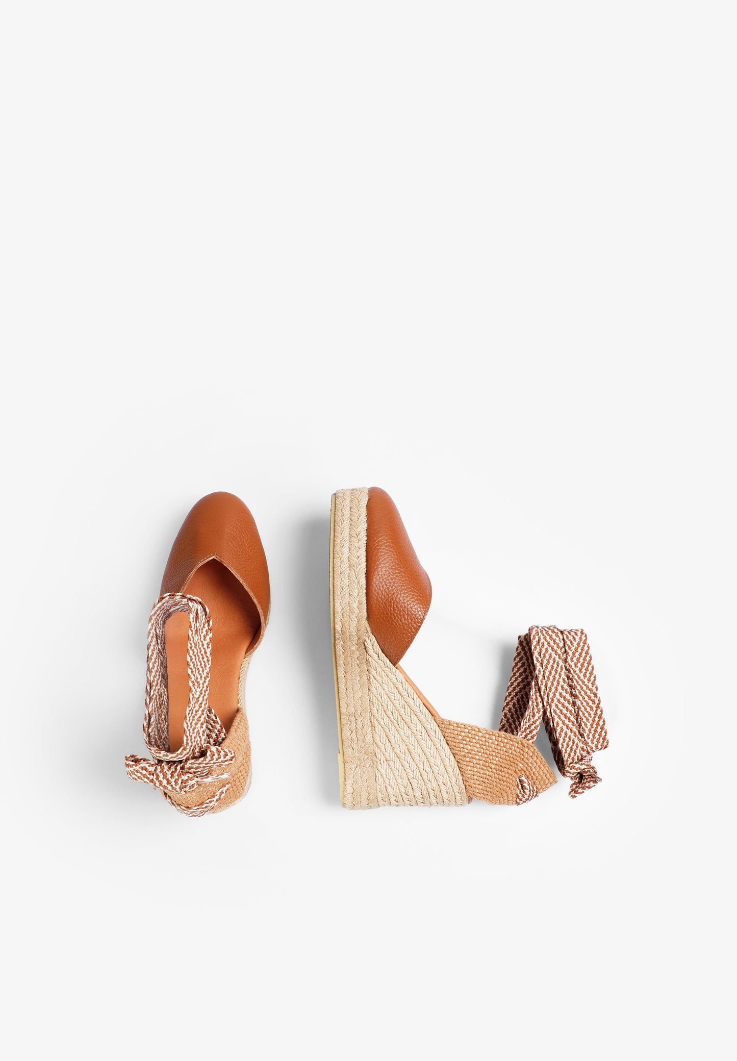 LEATHER WEDGE ESPADRILLES