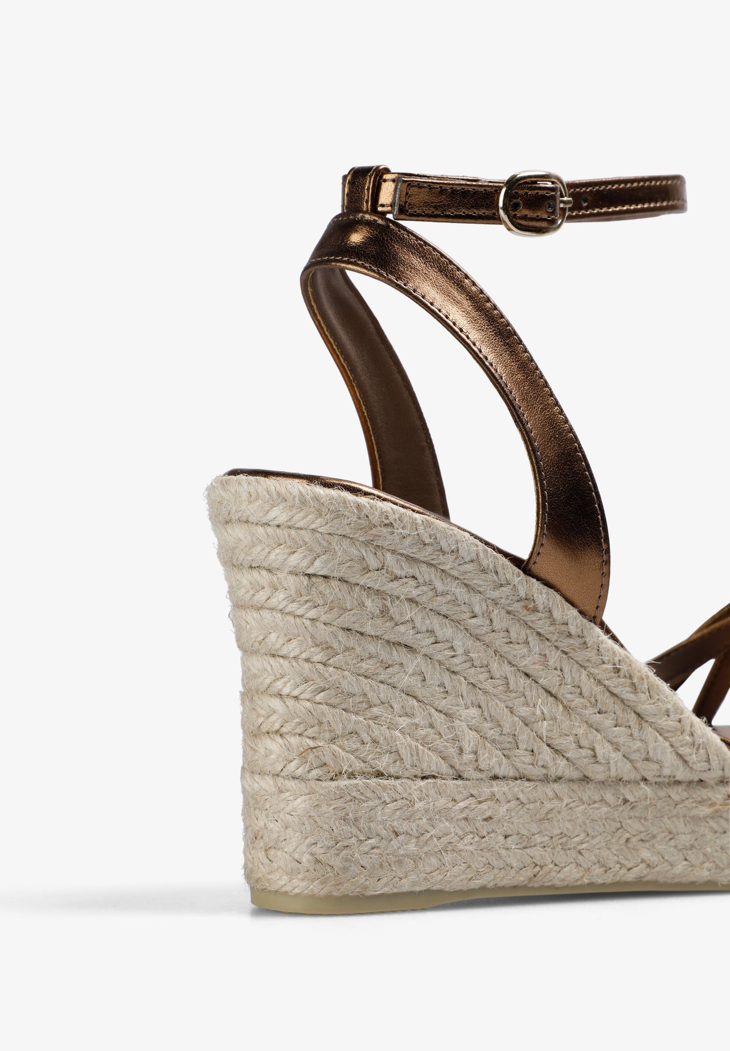 METALLIC YUTE WEDGE SANDAL