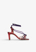 BUNTE SANDALEN MIT ABSATZ UND KNOTEN