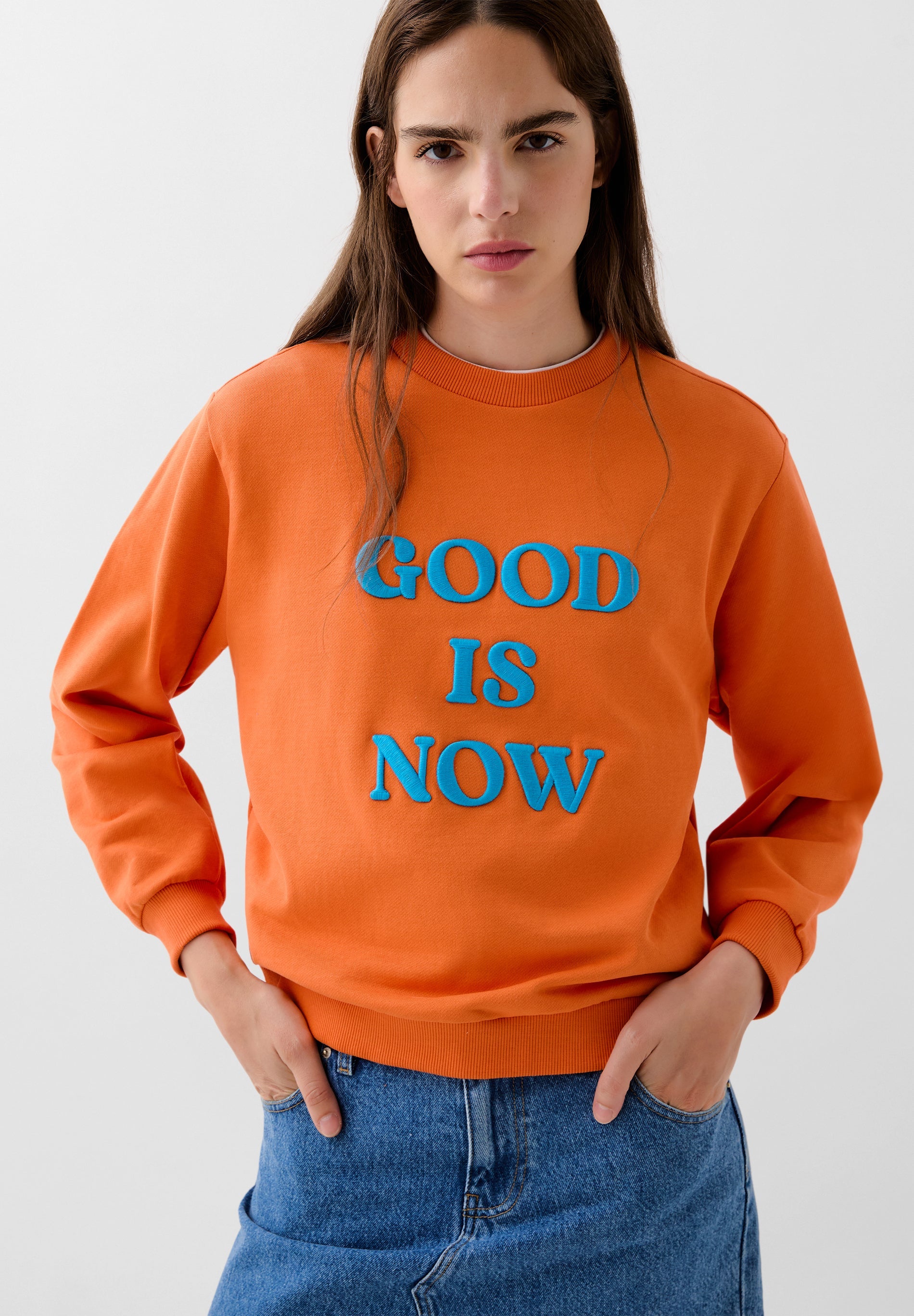 SLOGAN PRINT SWEATSHIRT