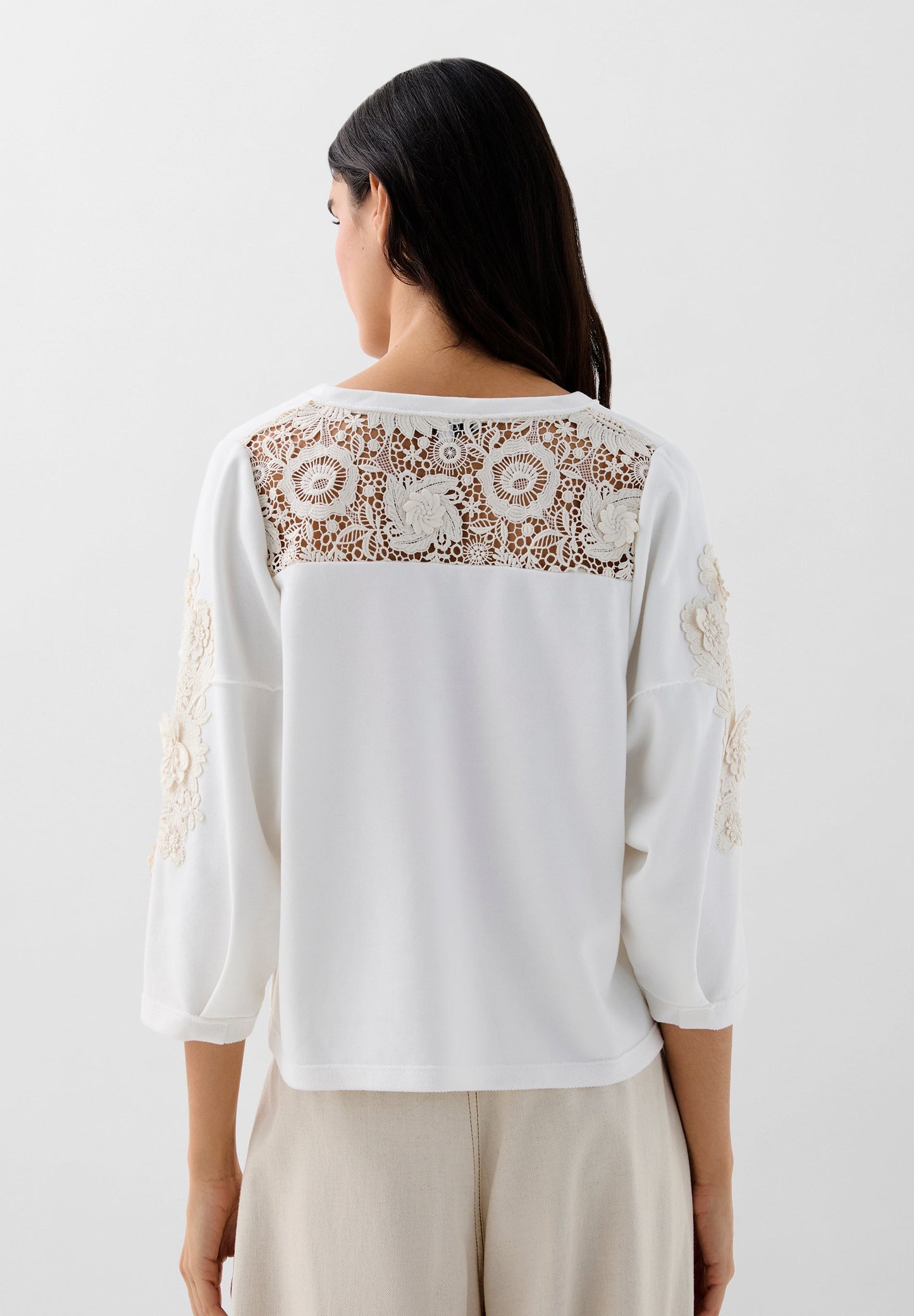 SC GUIPURE V-NECK SWEATER
