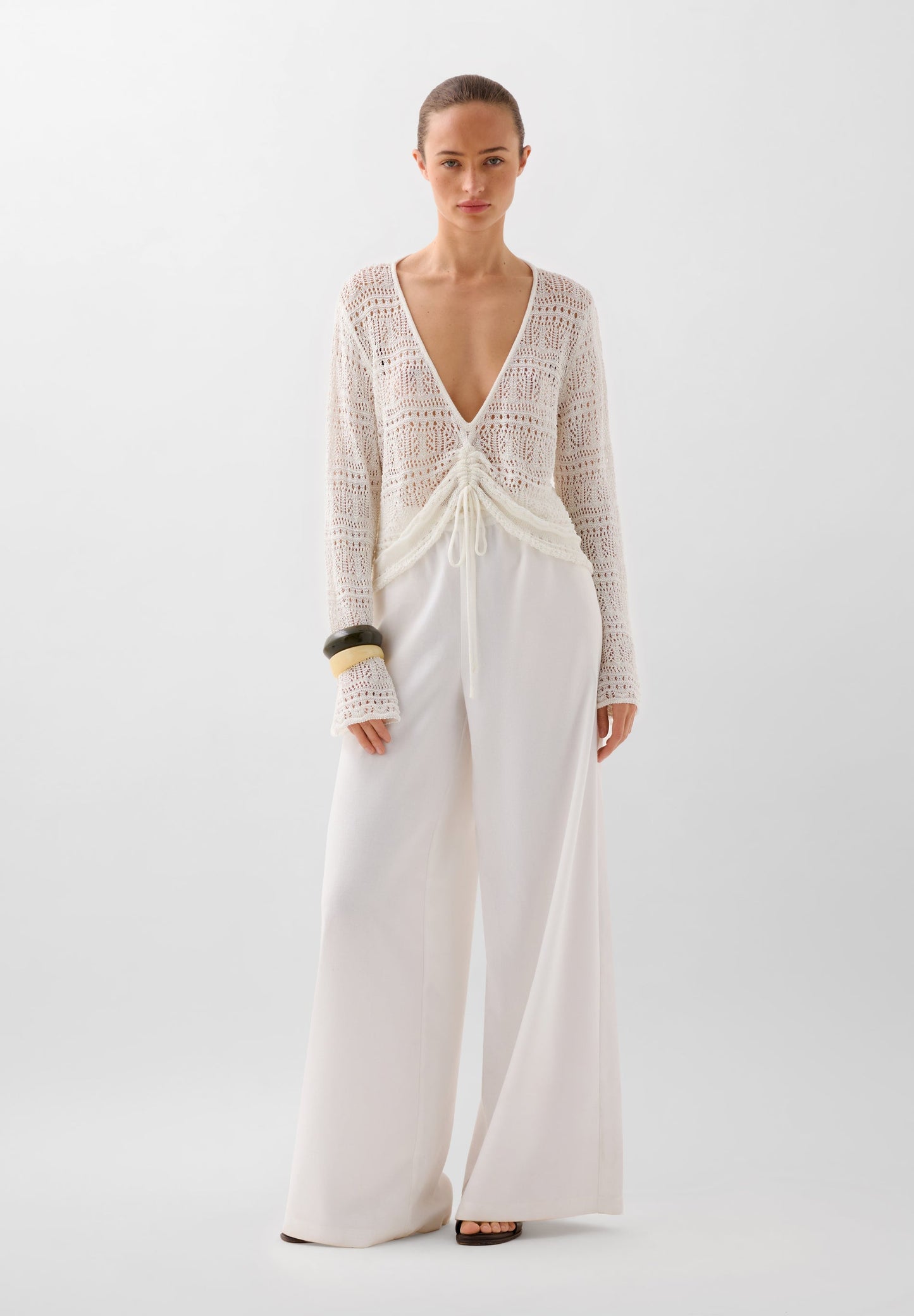 RUCHED KNIT SWEATER