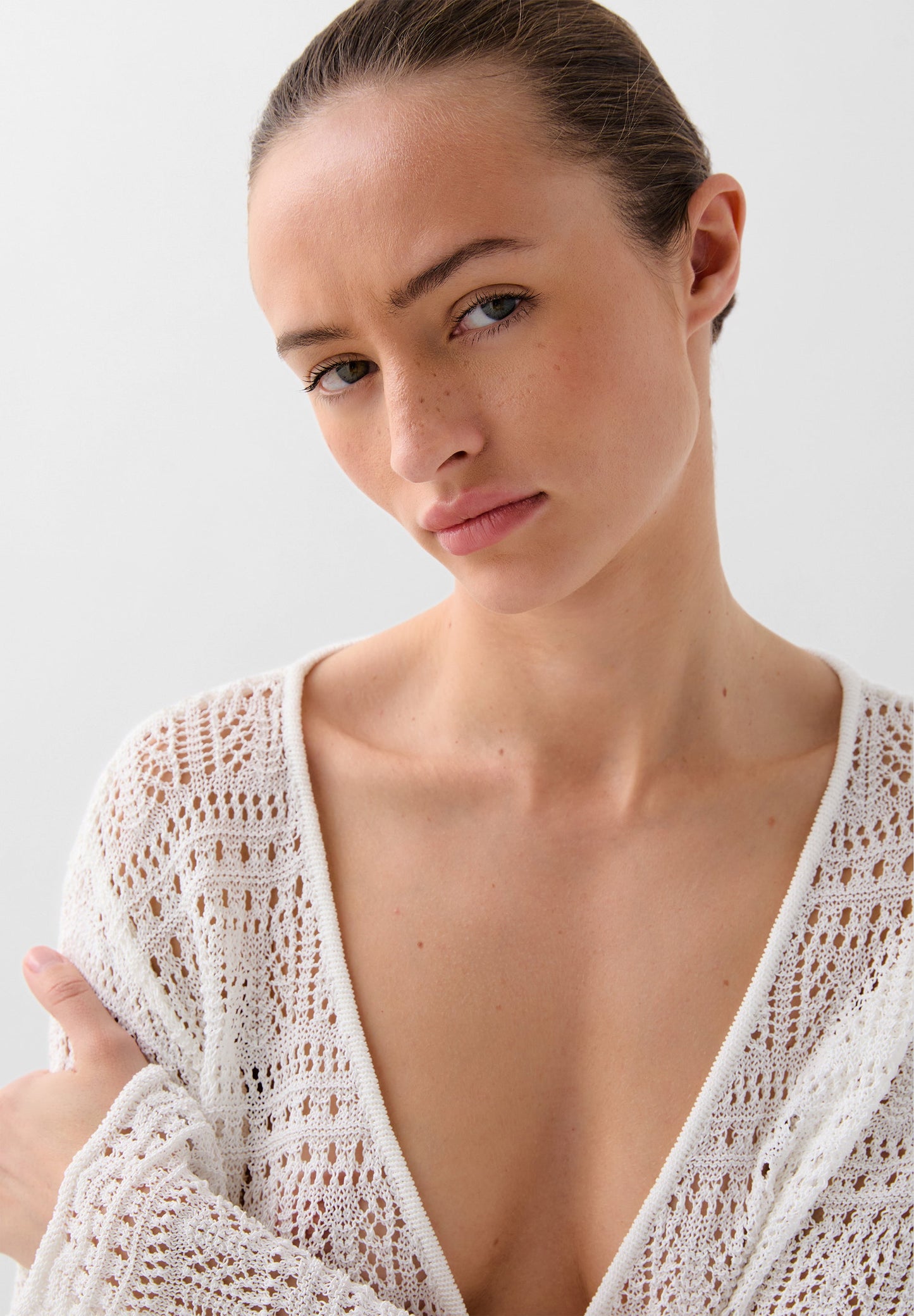 RUCHED KNIT SWEATER