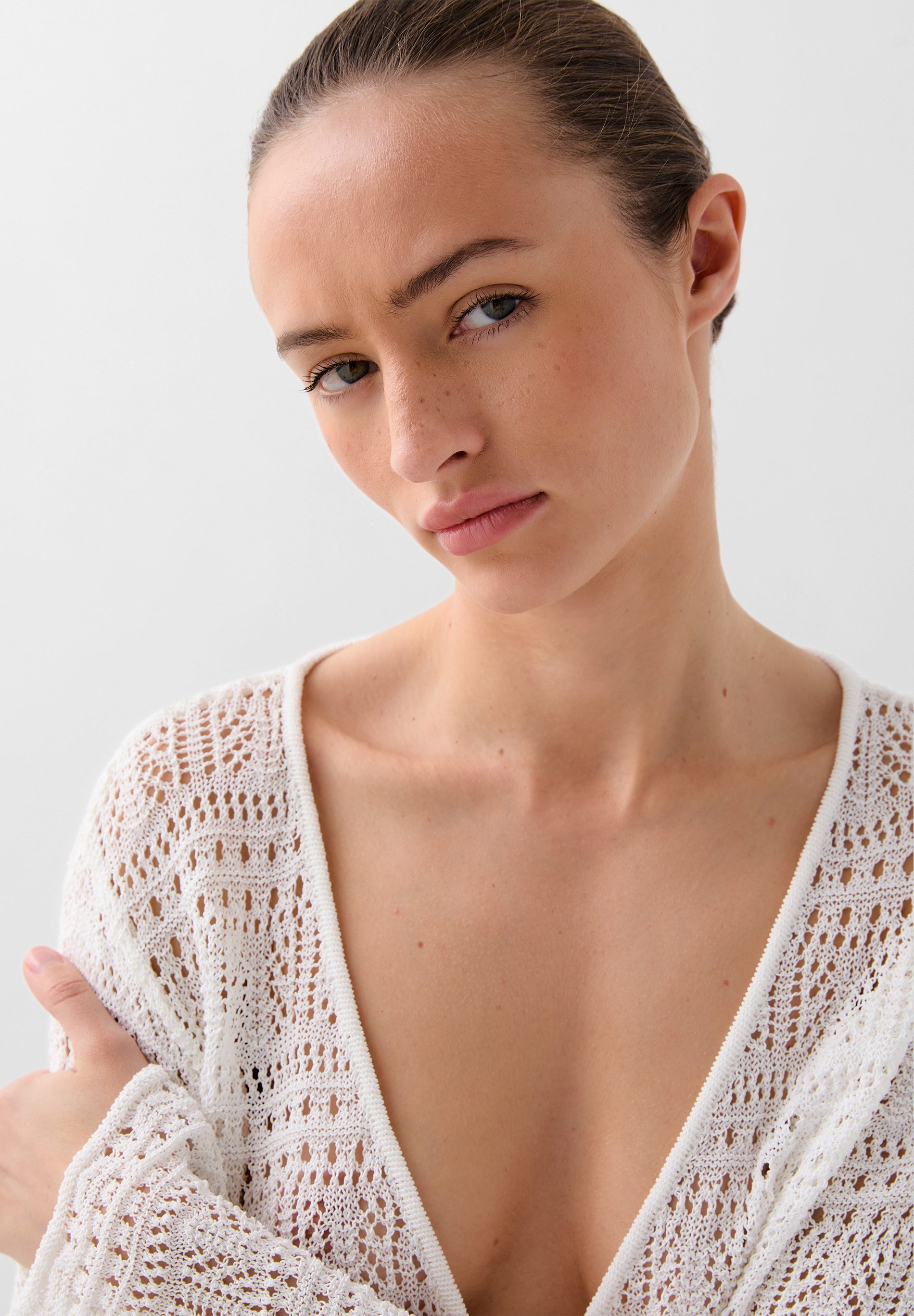 RUCHED KNIT SWEATER