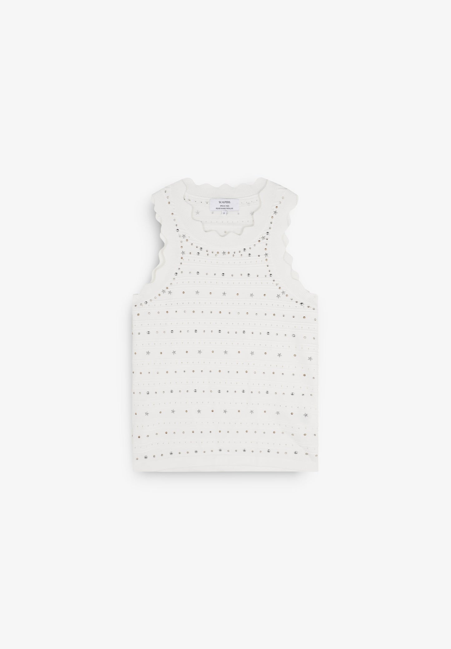 SC WHITE KNIT STUDS TOP