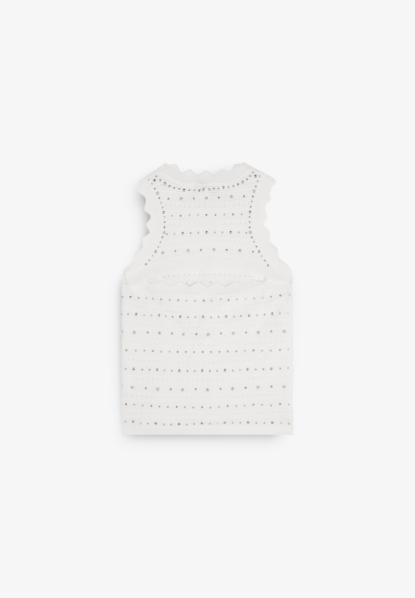 SC WHITE KNIT STUDS TOP