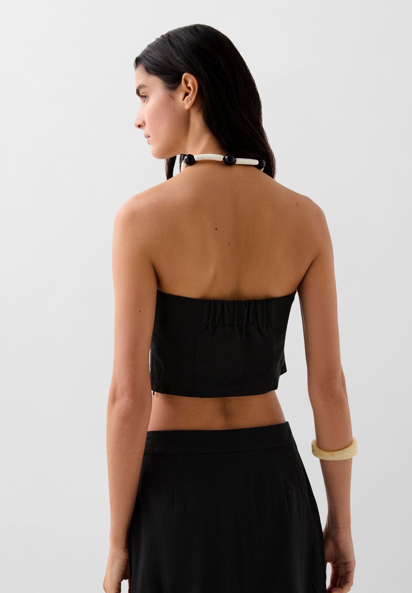 WAVED LINEN TOP