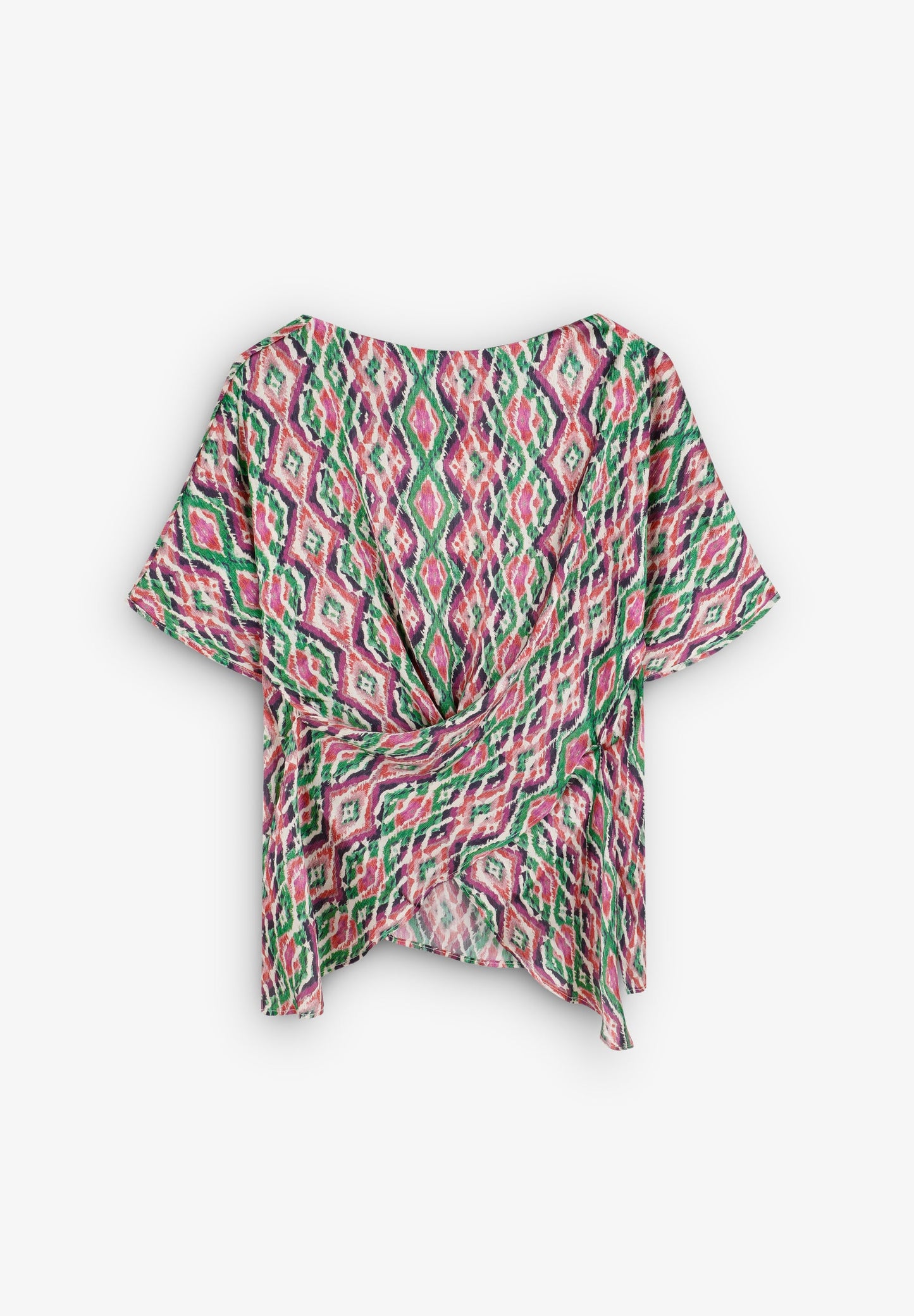 FLOWING CROSSOVER PRINTED T-SHIRT
