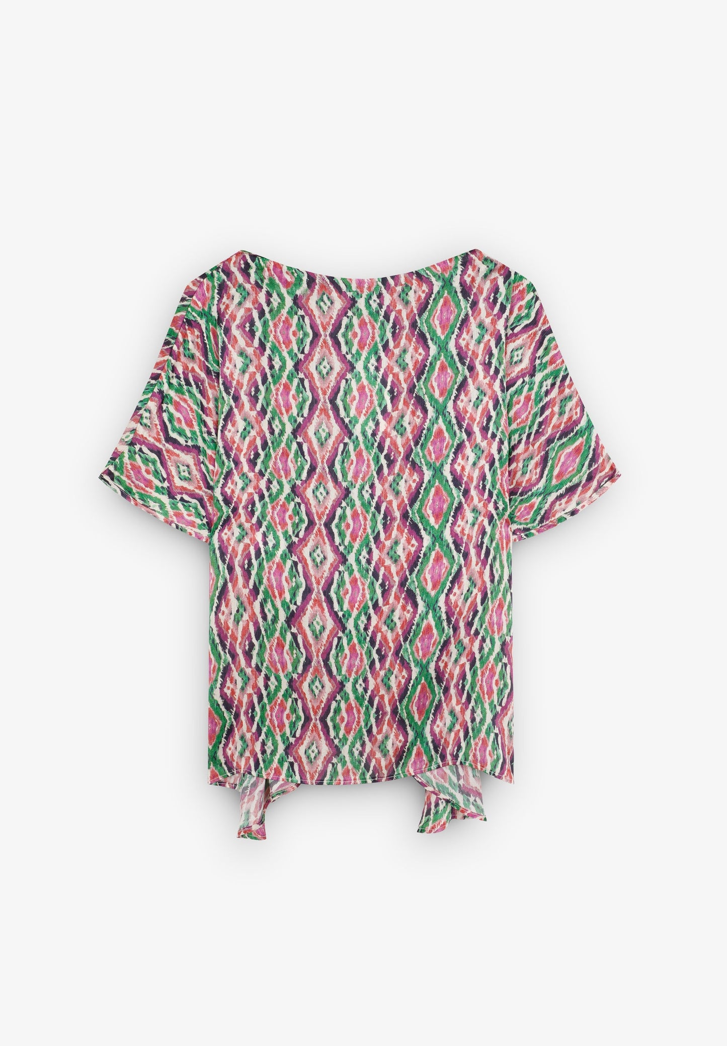 FLOWING CROSSOVER PRINTED T-SHIRT